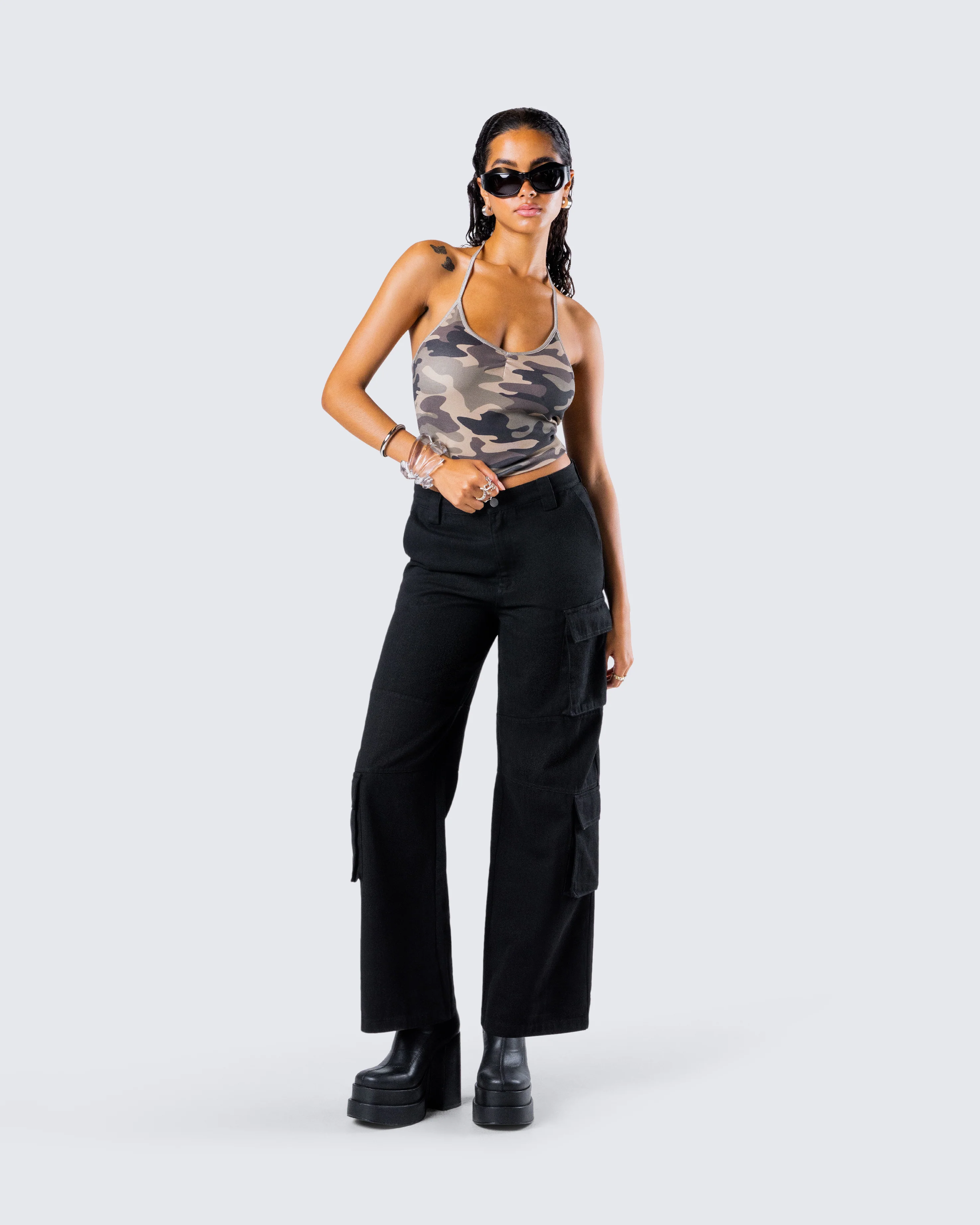 Laura Green Camo Print Halter Top - Image 9