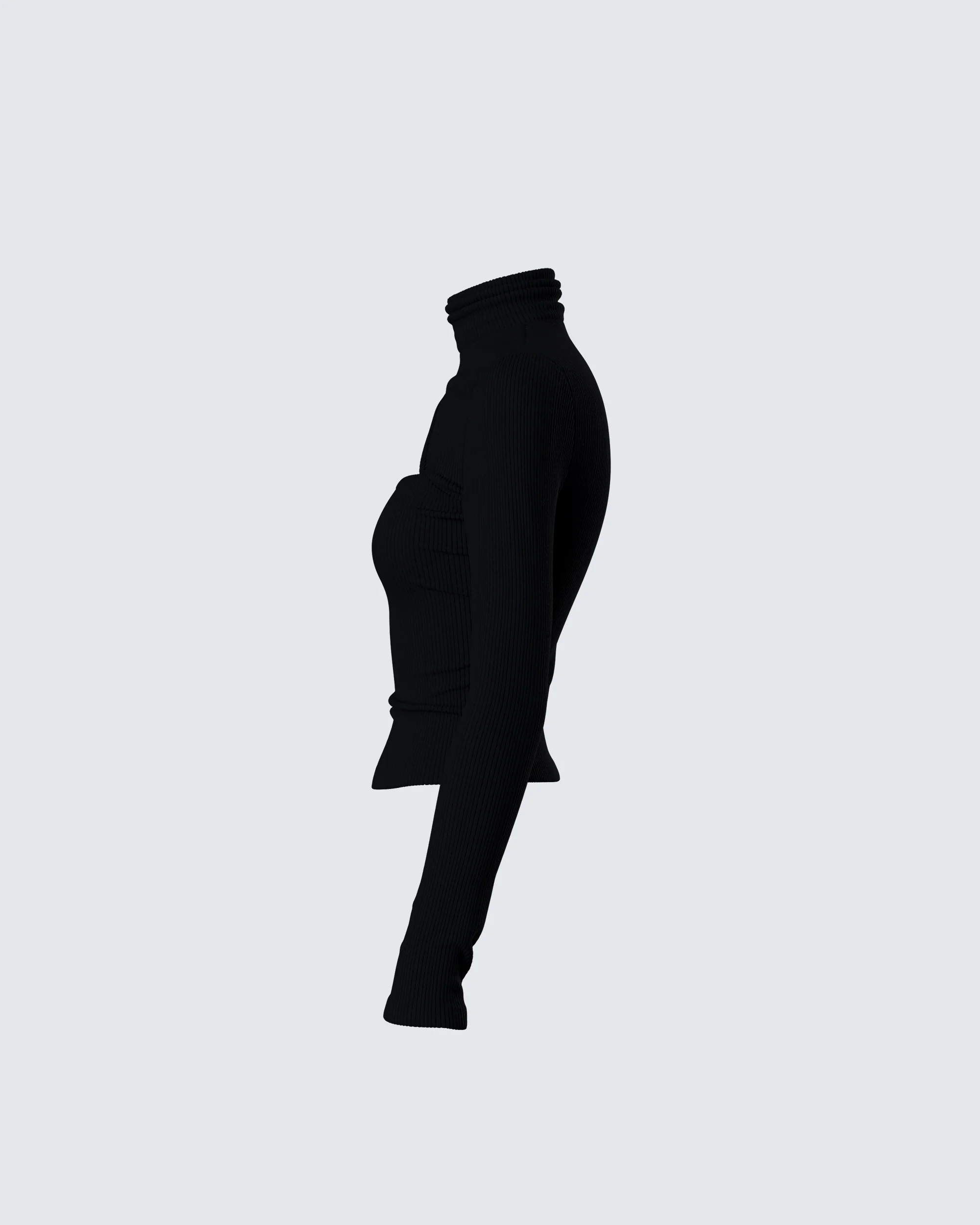 Laurie Black Asymmetrical Rib Top - Image 2