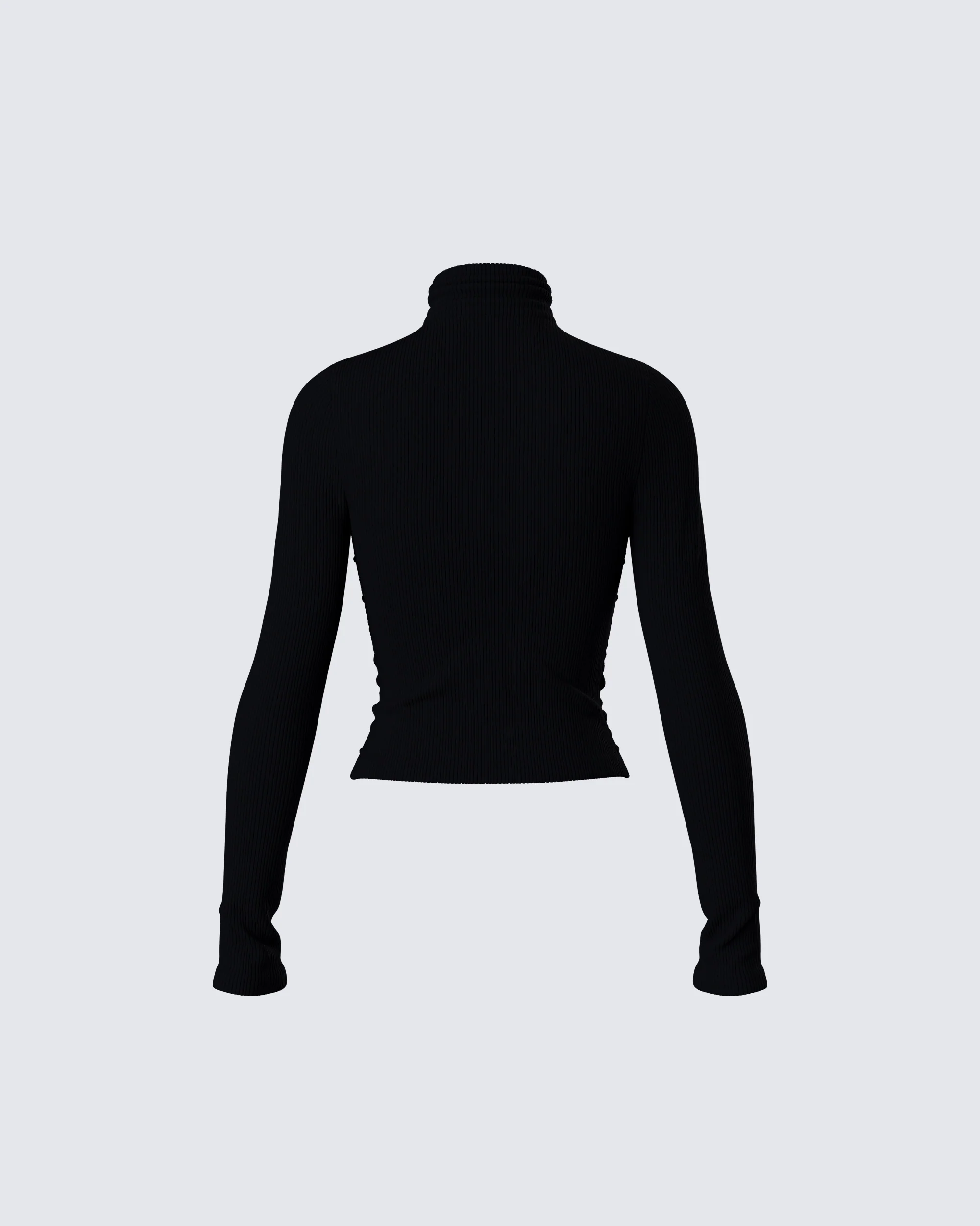 Laurie Black Asymmetrical Rib Top - Image 3