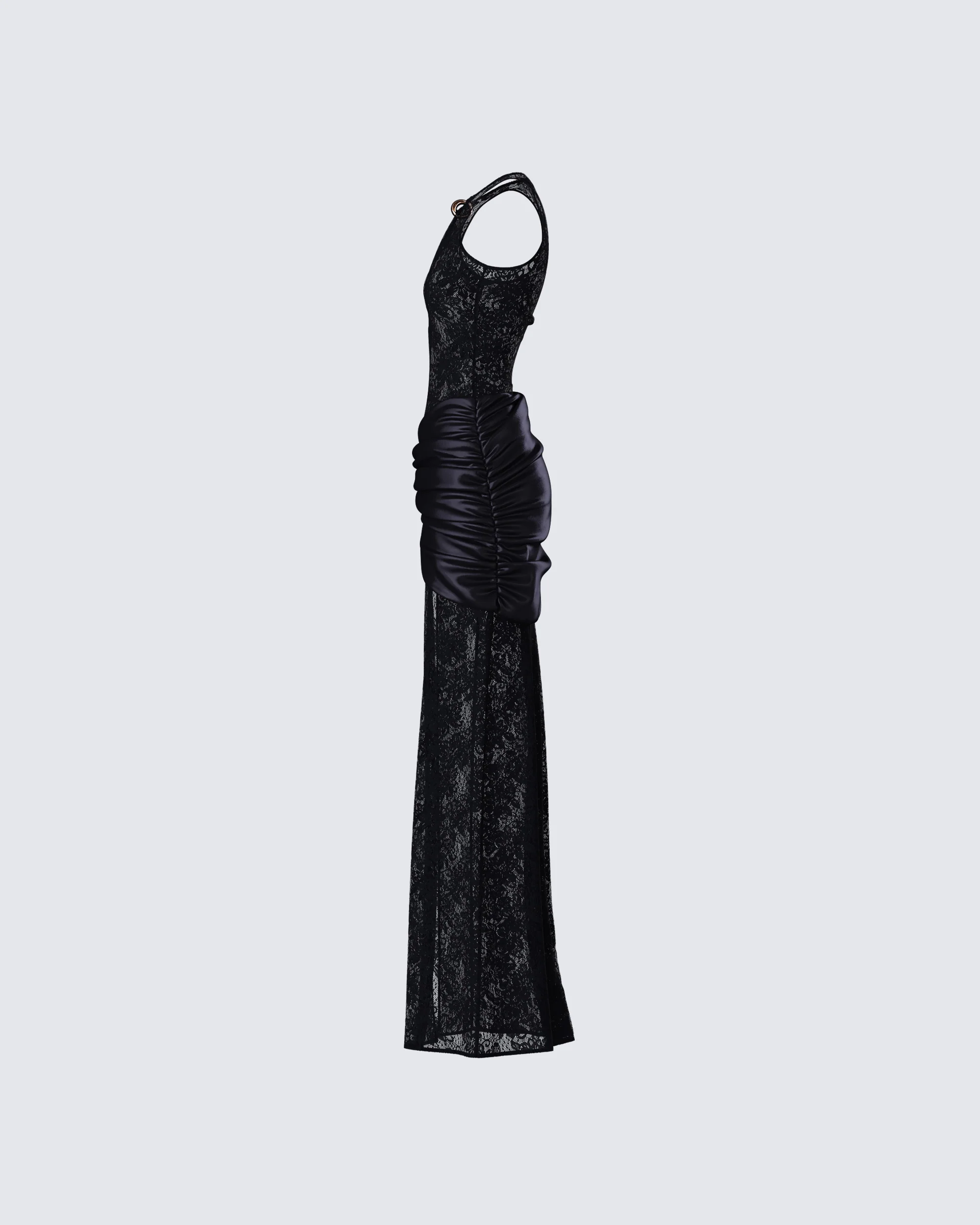 Lavinia Black Lace Cut Out Maxi Dress - Image 2