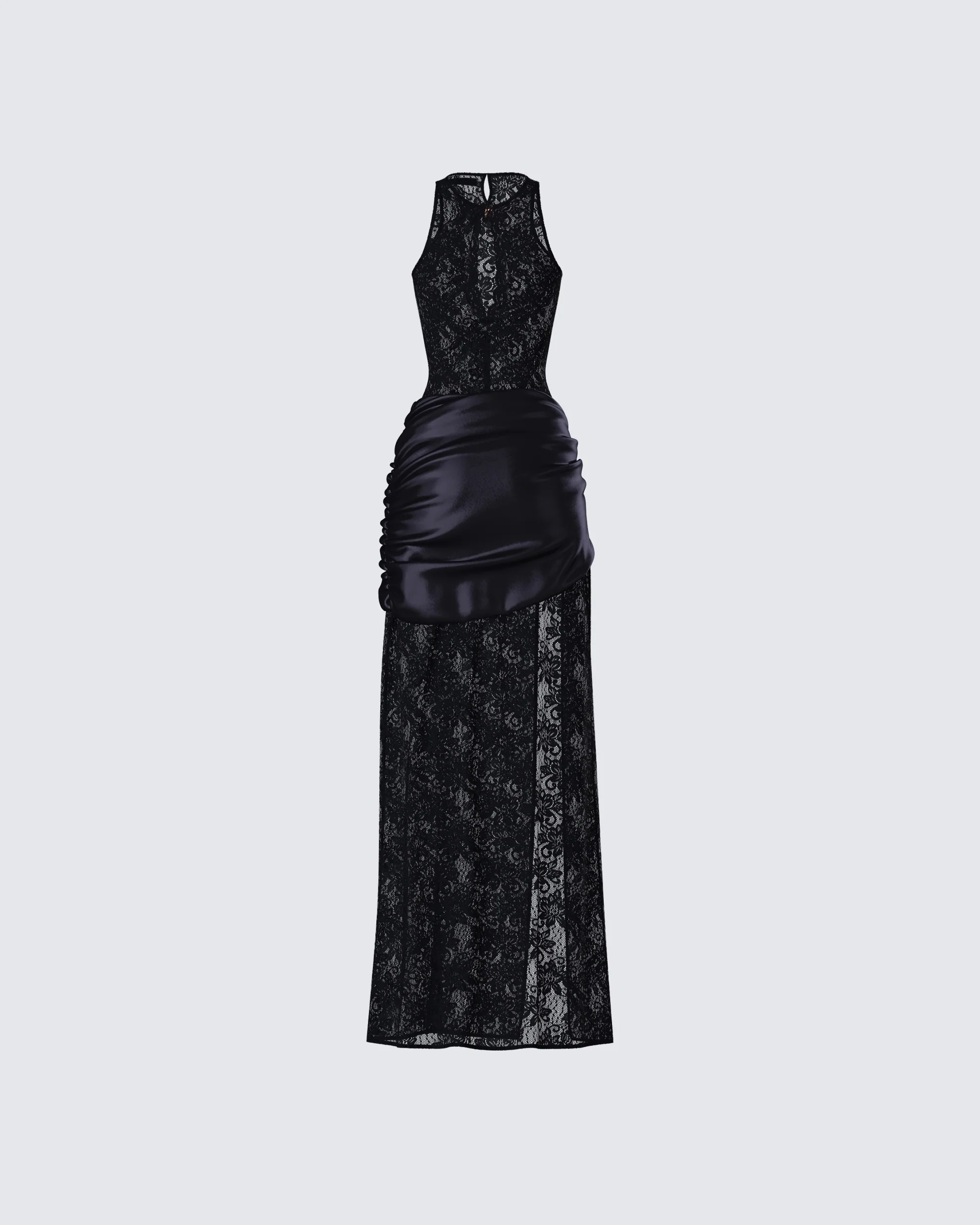 Lavinia Black Lace Cut Out Maxi Dress - Image 3