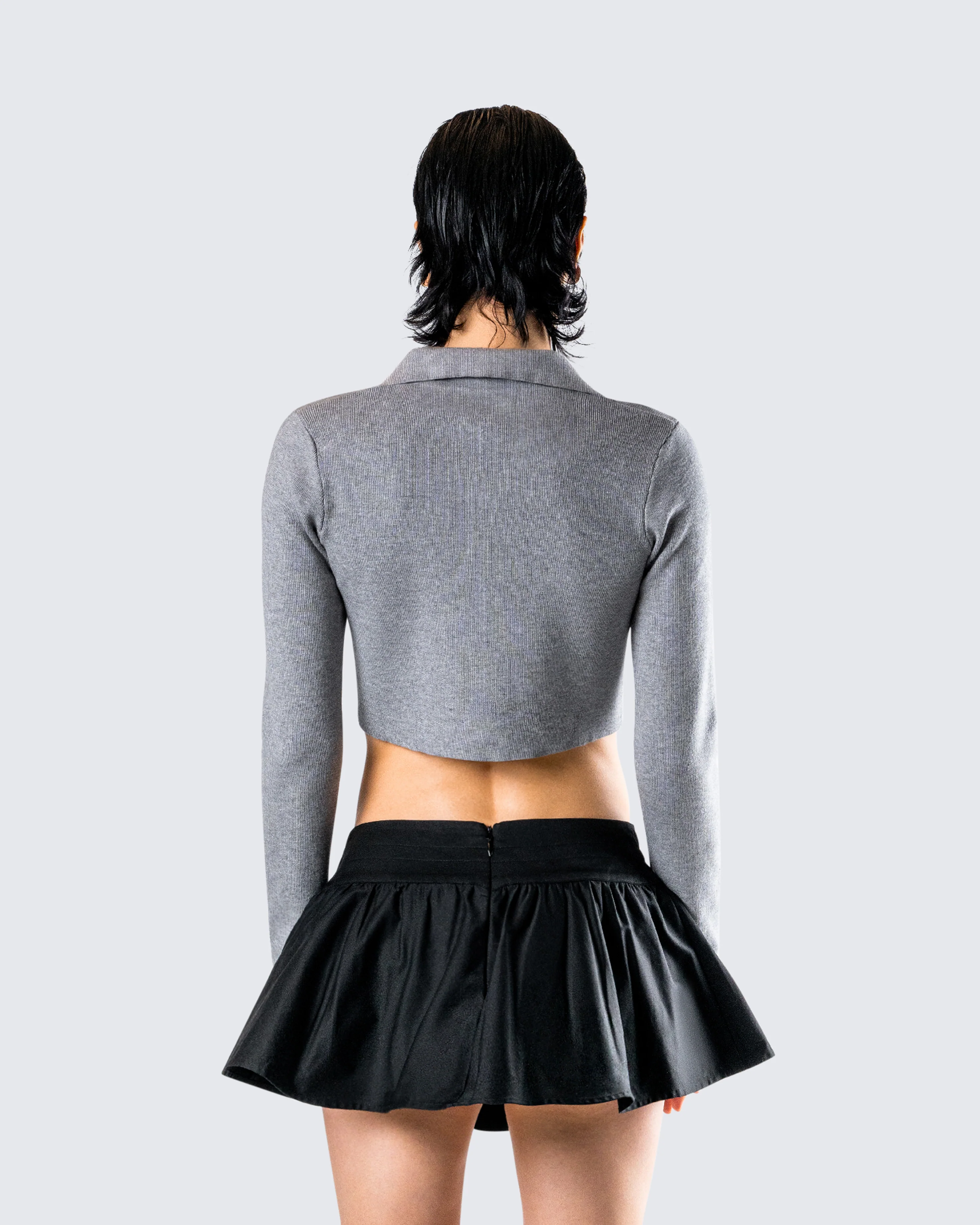 Leanne Grey Sweater Top - Image 7