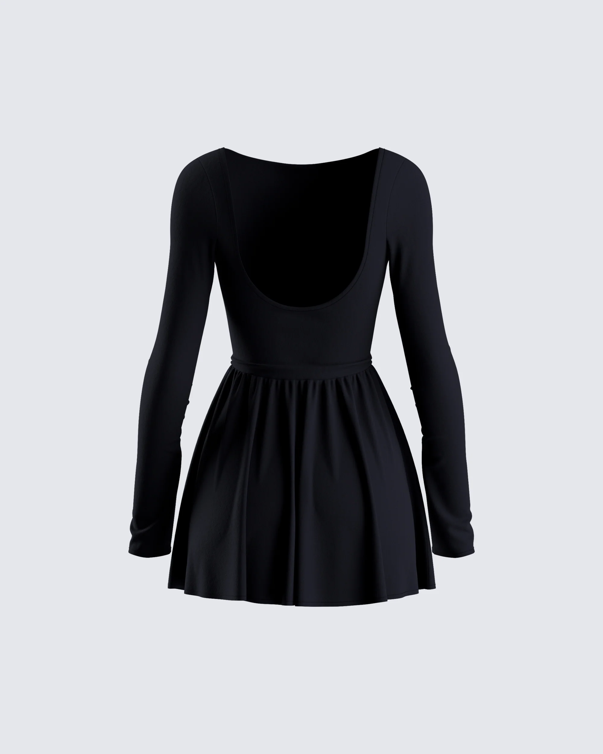 Leen Black Low Back Mini Dress - Image 3