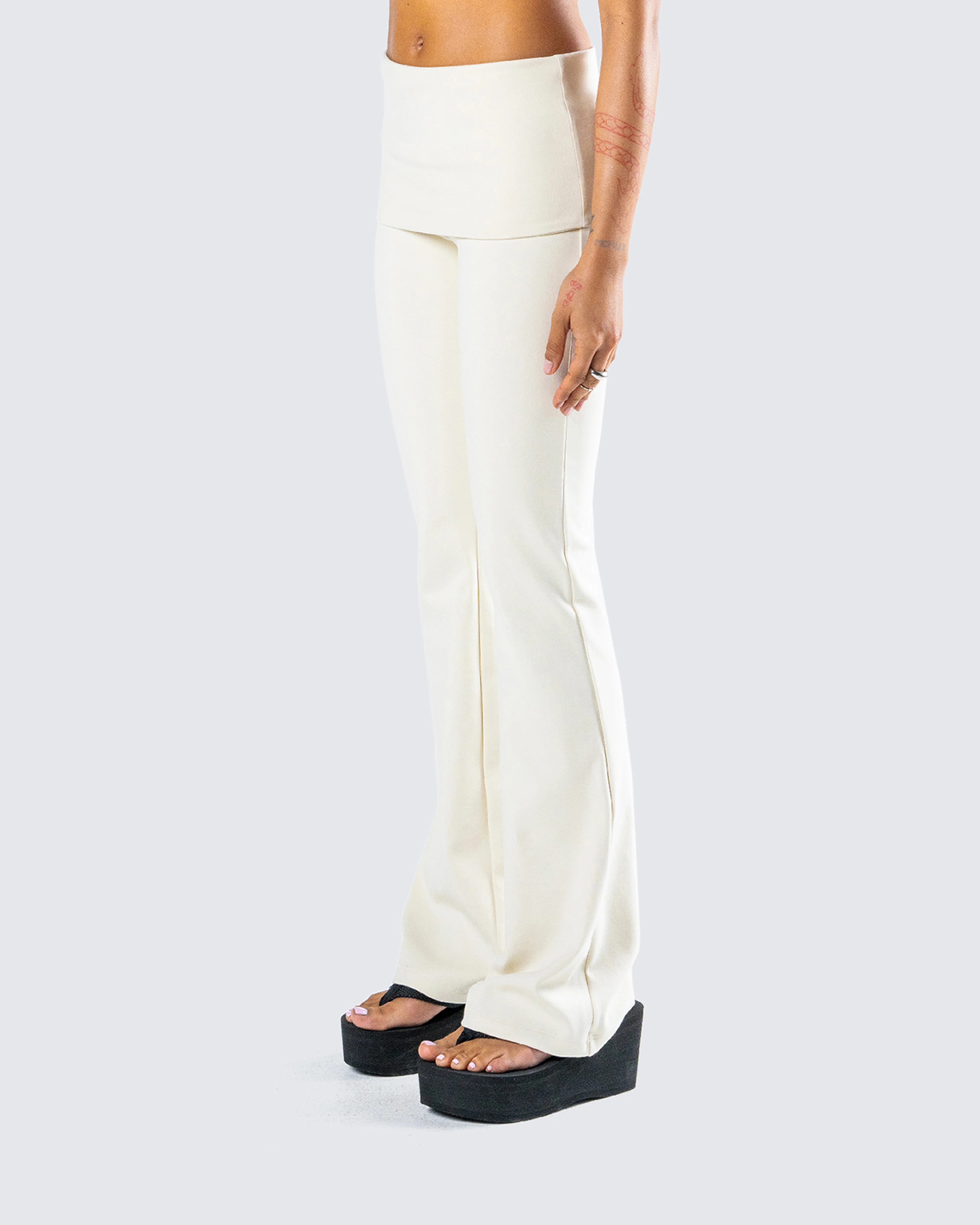 Leia Cream Foldover Legging - Image 5