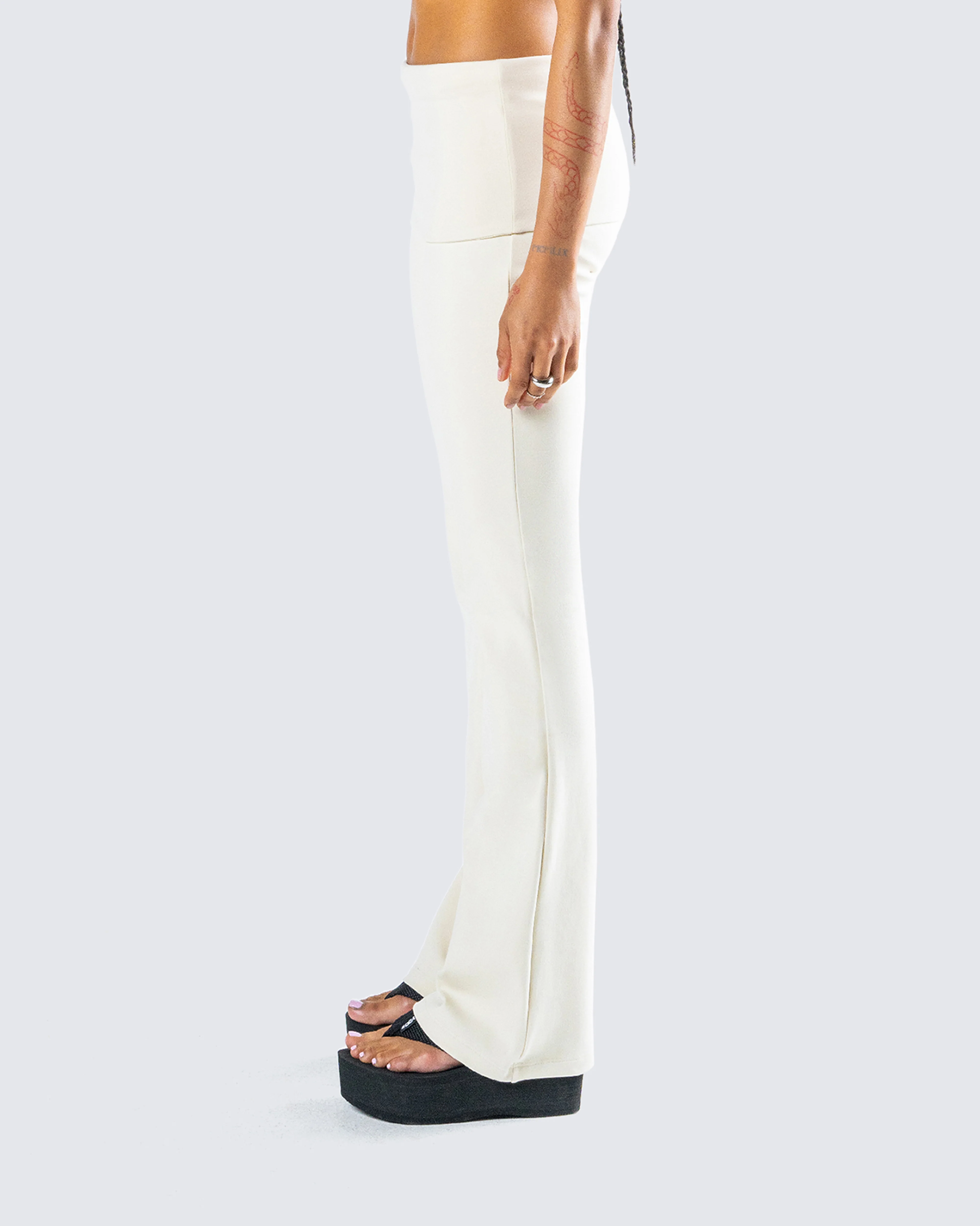 Leia Cream Foldover Legging - Image 6