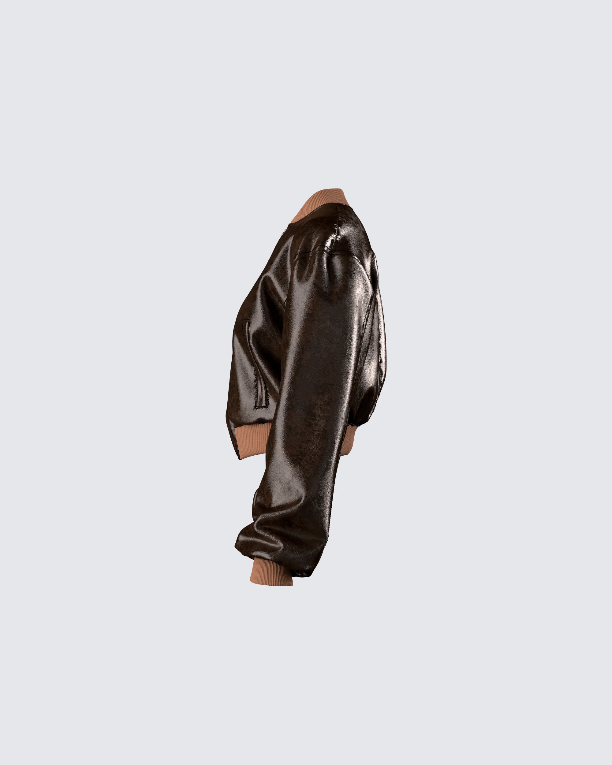 Leigh Brown Washed Leather Jacket - Image 2