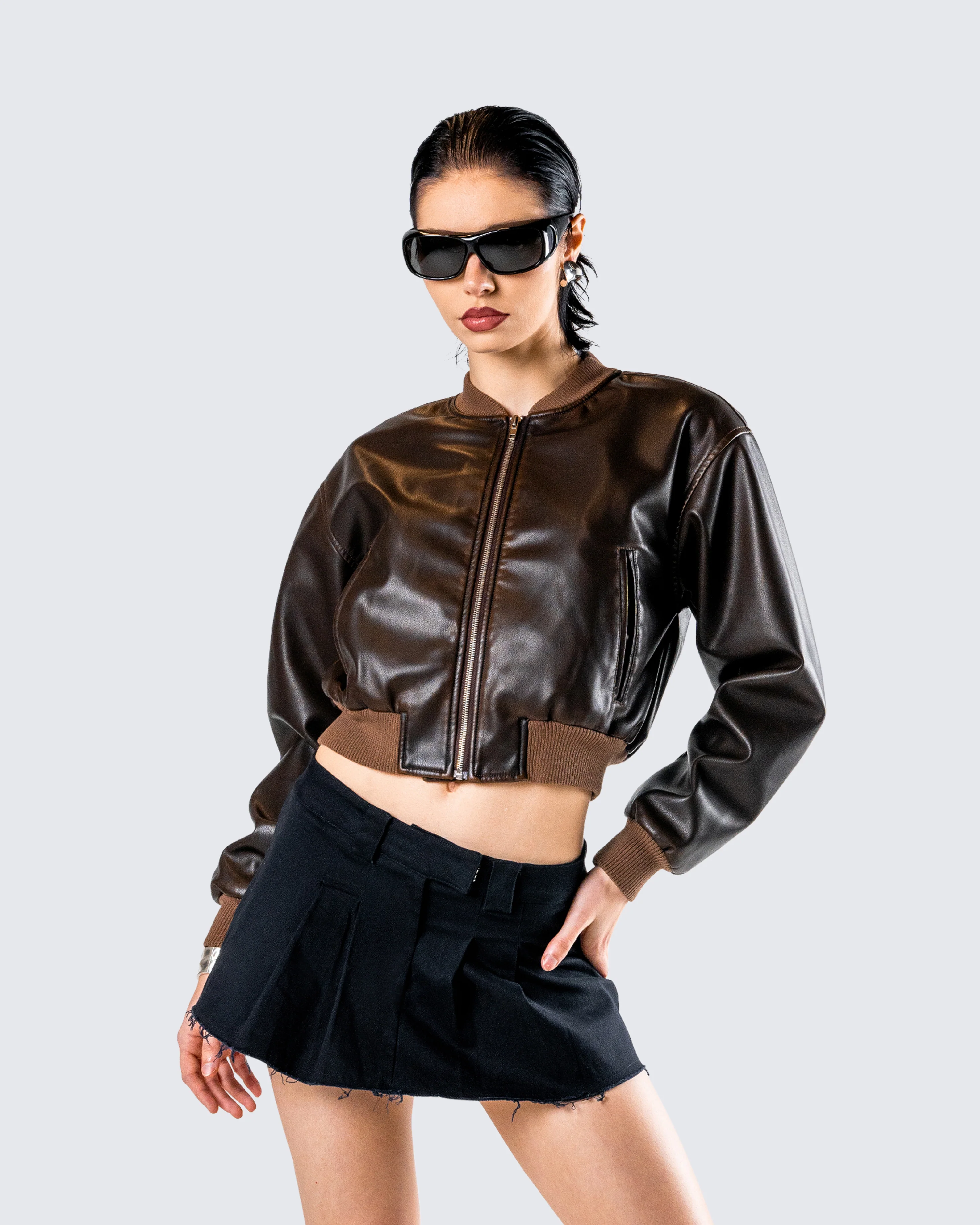 Leigh Brown Washed Leather Jacket - Image 8
