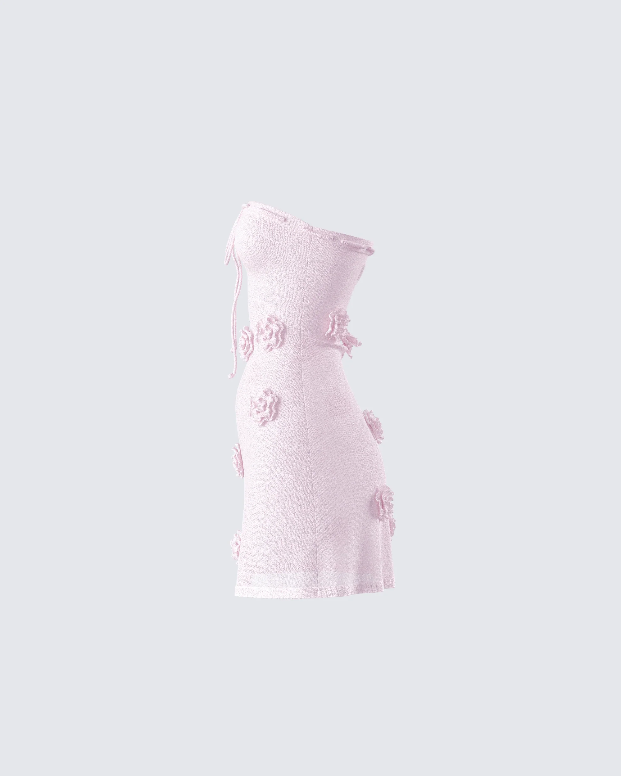 Leilani Pink Crochet Flower Mini Dress - Image 2