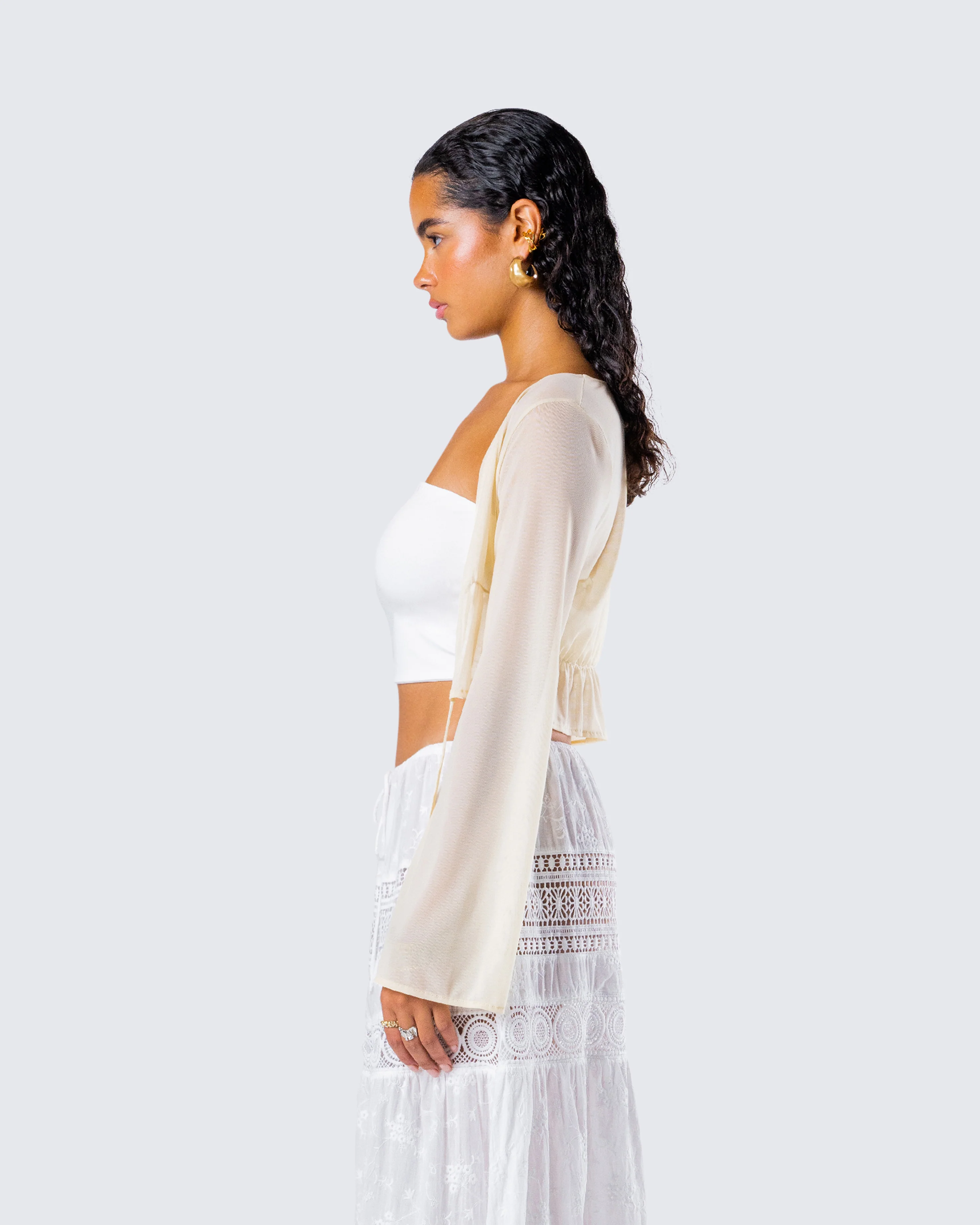 Lennon Cream Mesh Top - Image 6