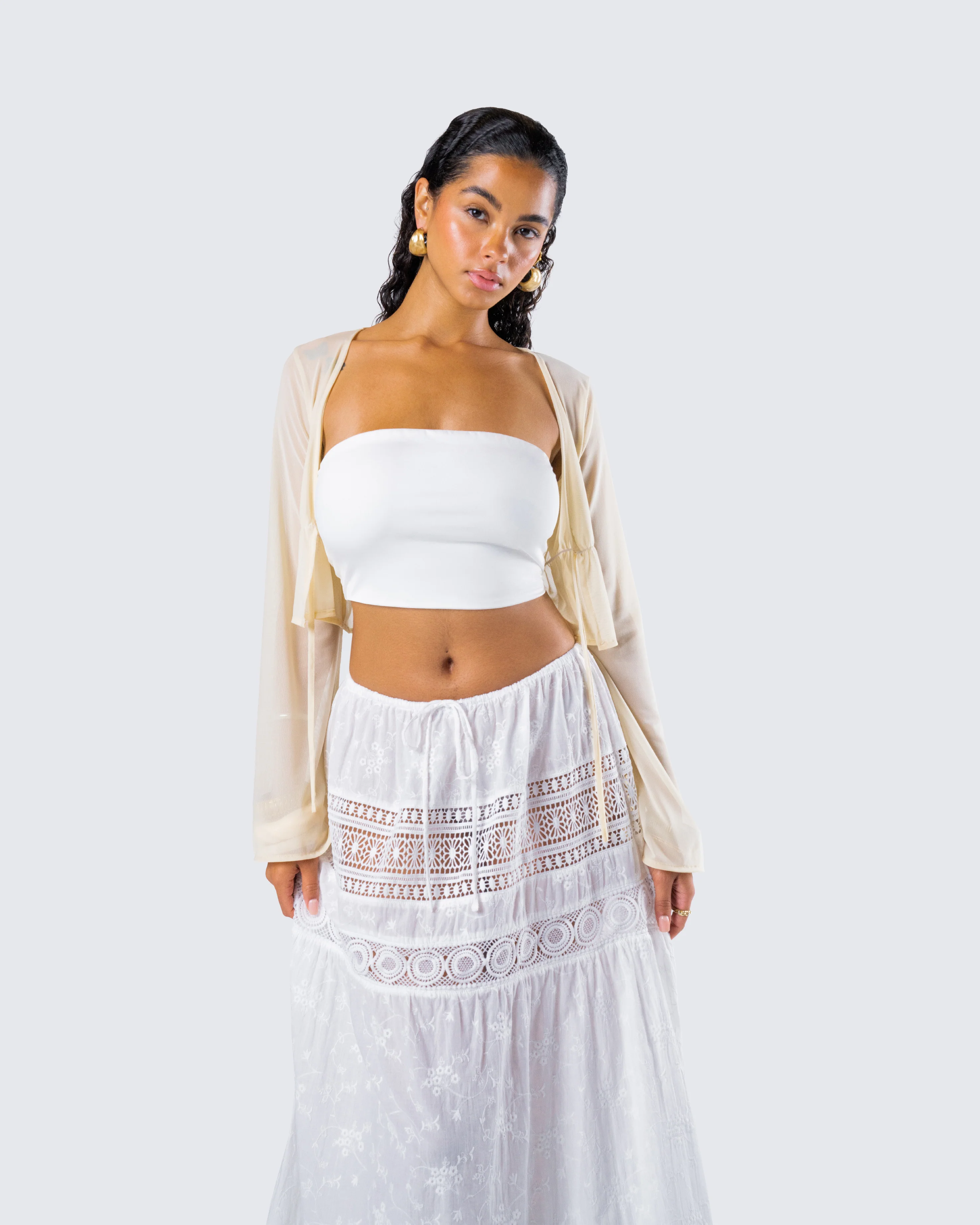 Lennon Cream Mesh Top - Image 8