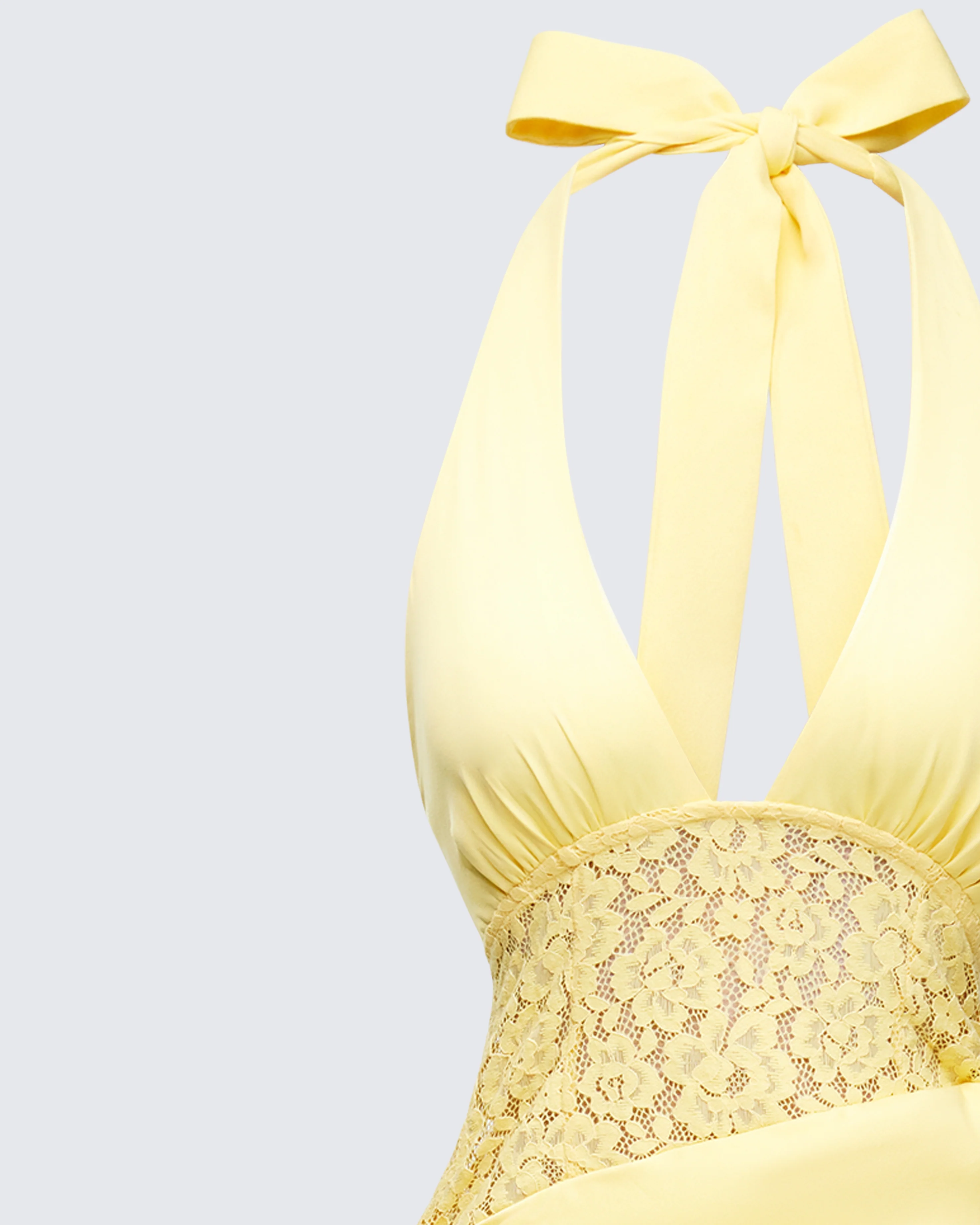 Lenora Yellow Lace Detail Maxi Dress - Image 6