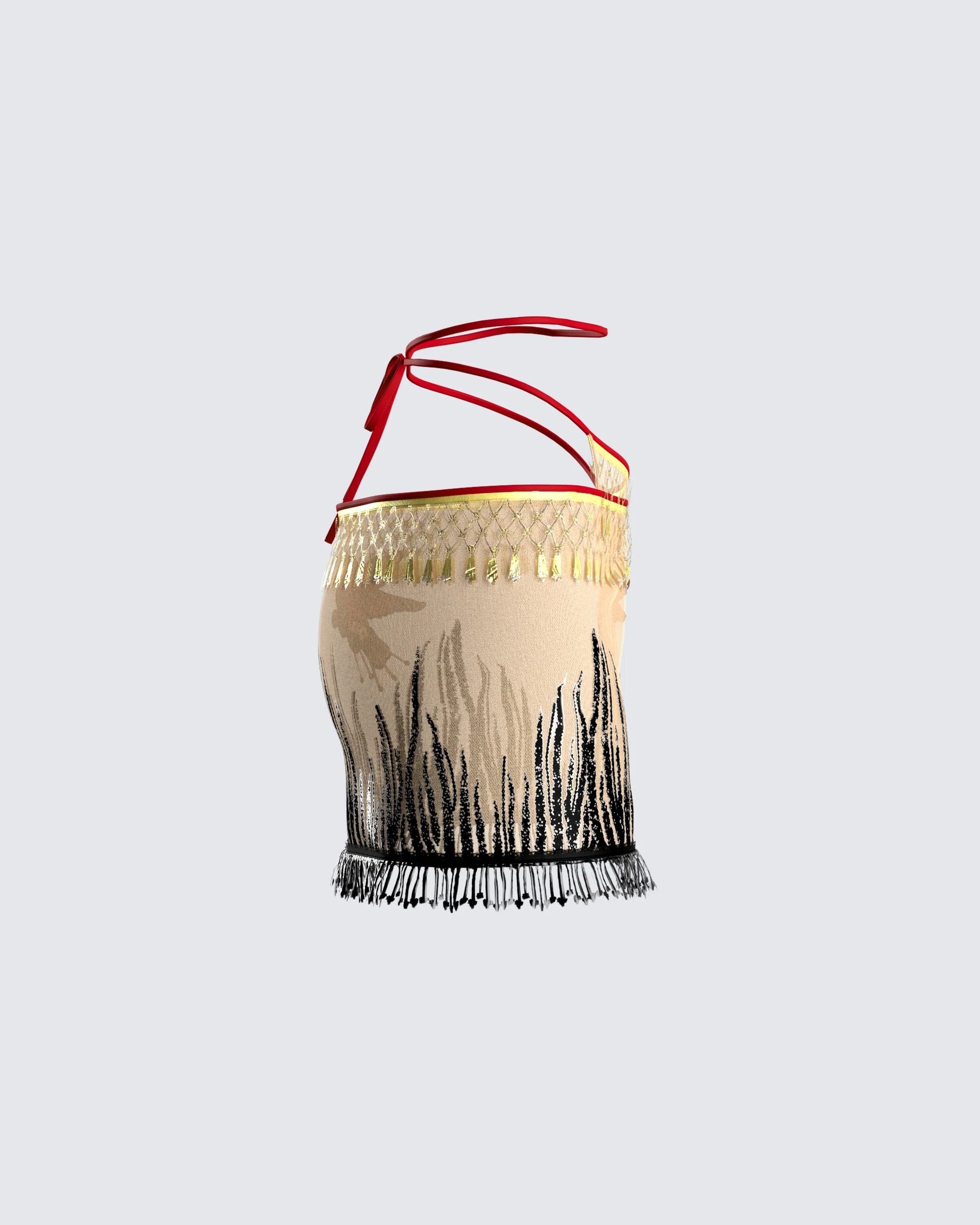 Leona Embroidered Mesh Mini Skirt - Image 2