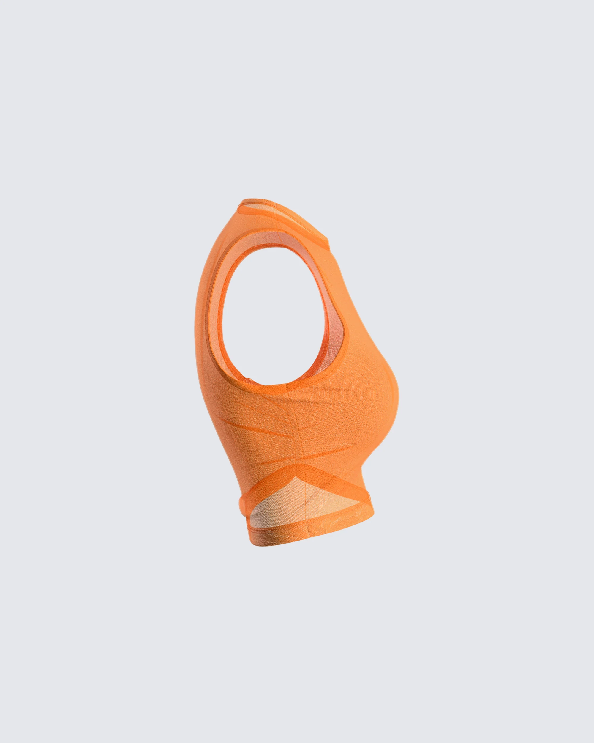 Leona Orange Mesh Asymmetrical Top - Image 2