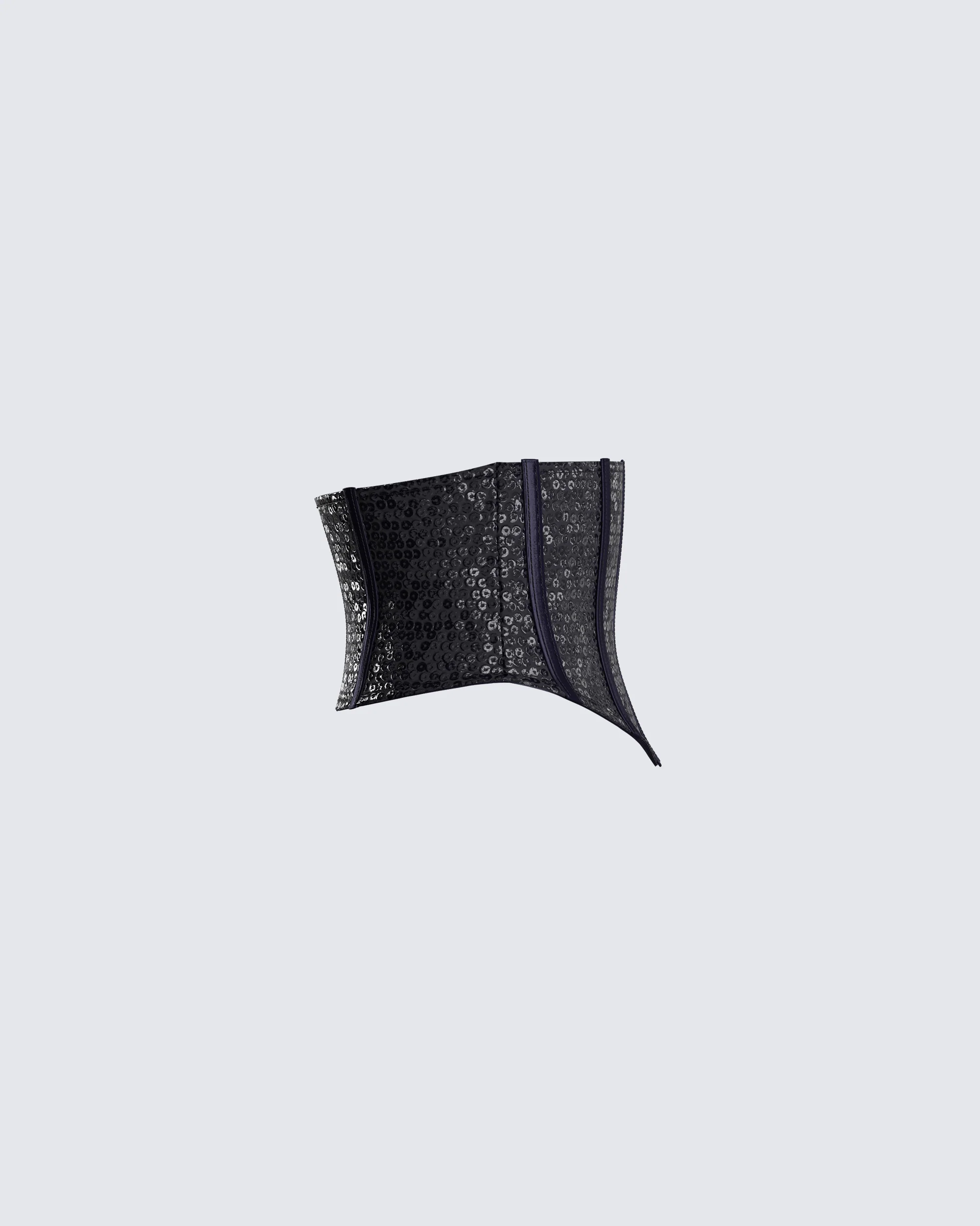 Lerata Black Sequin Corset Top - Image 2