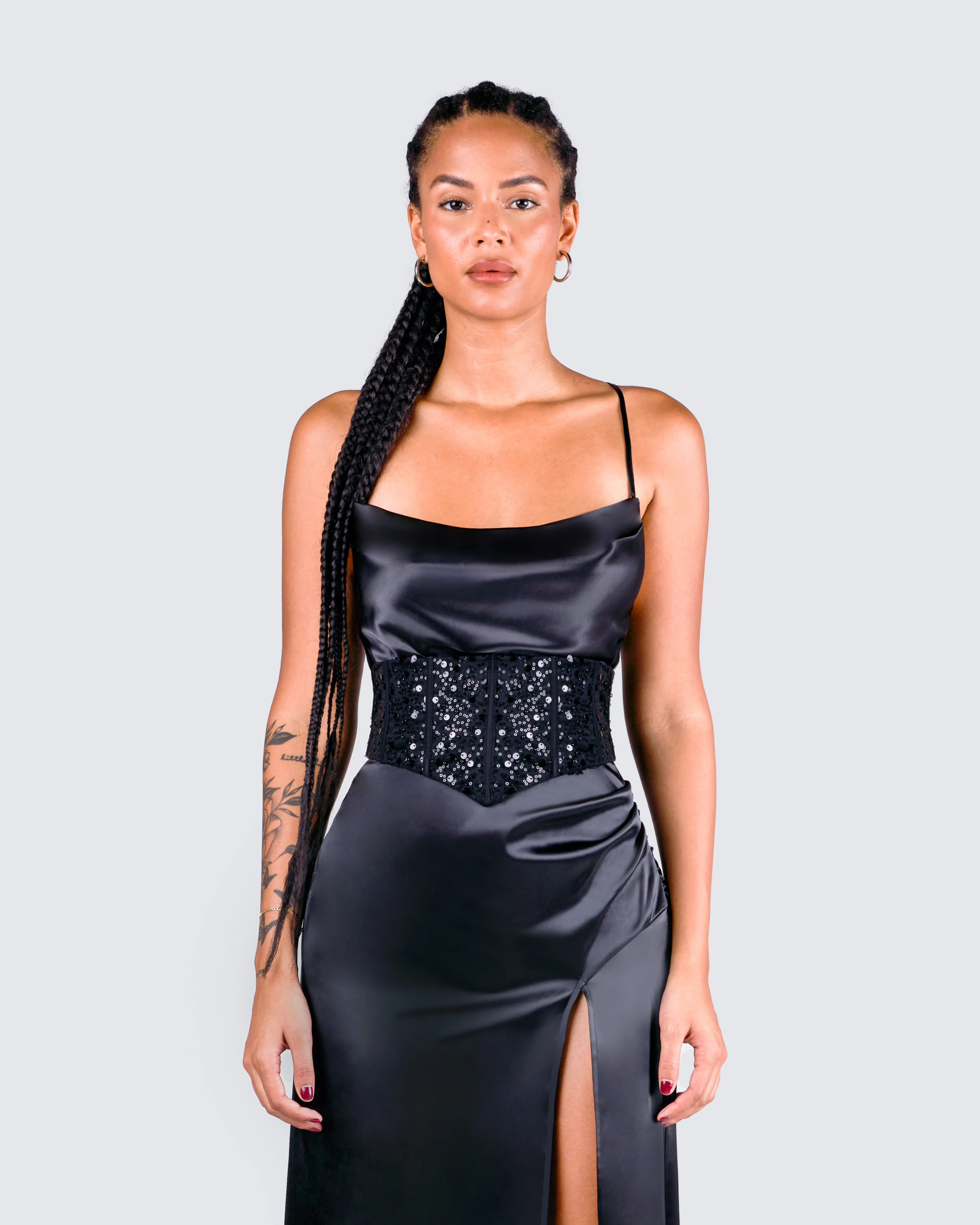 Lerata Black Sequin Corset Top - Image 4
