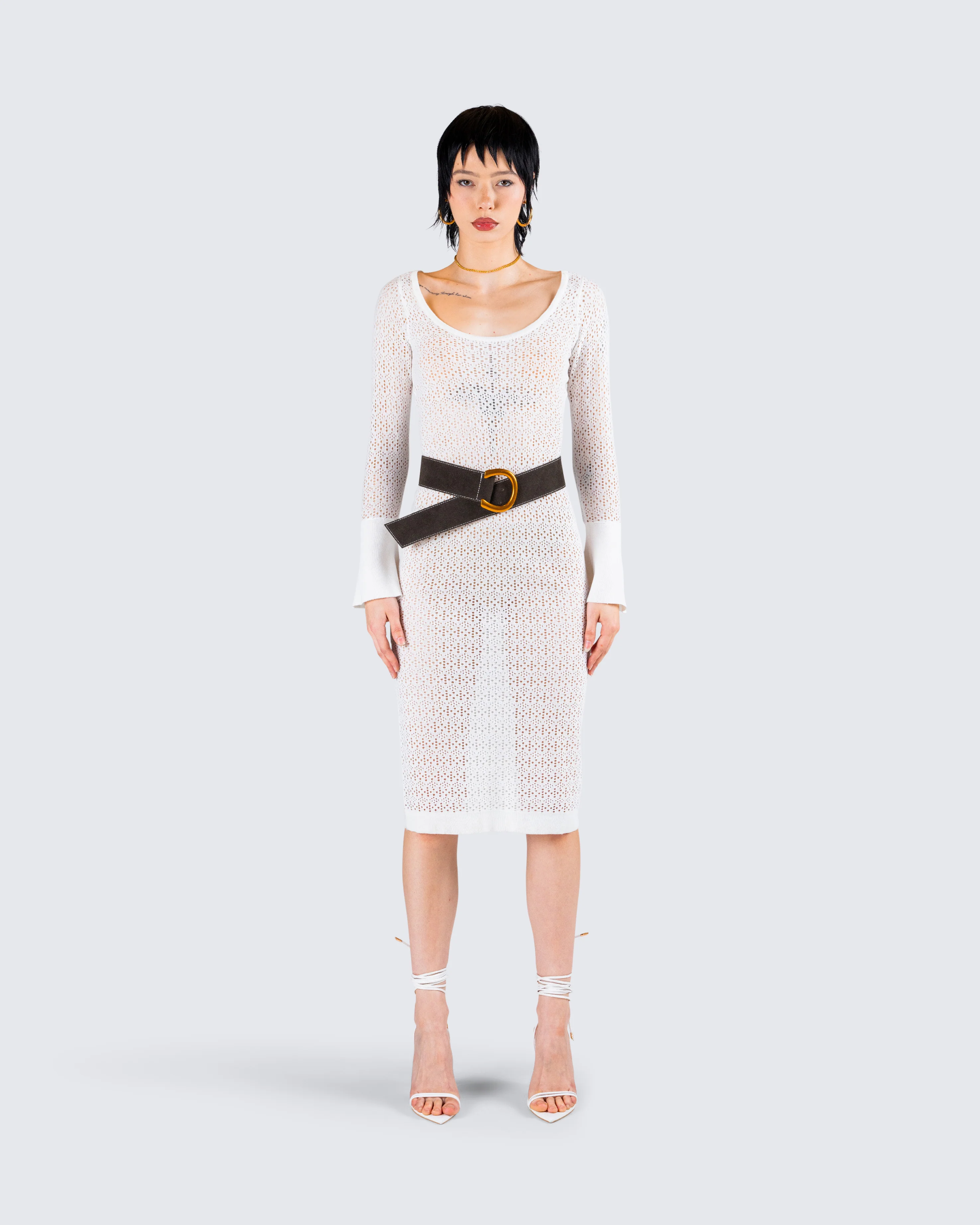 Letitia Ivory Sweater Midi Dress - Image 4