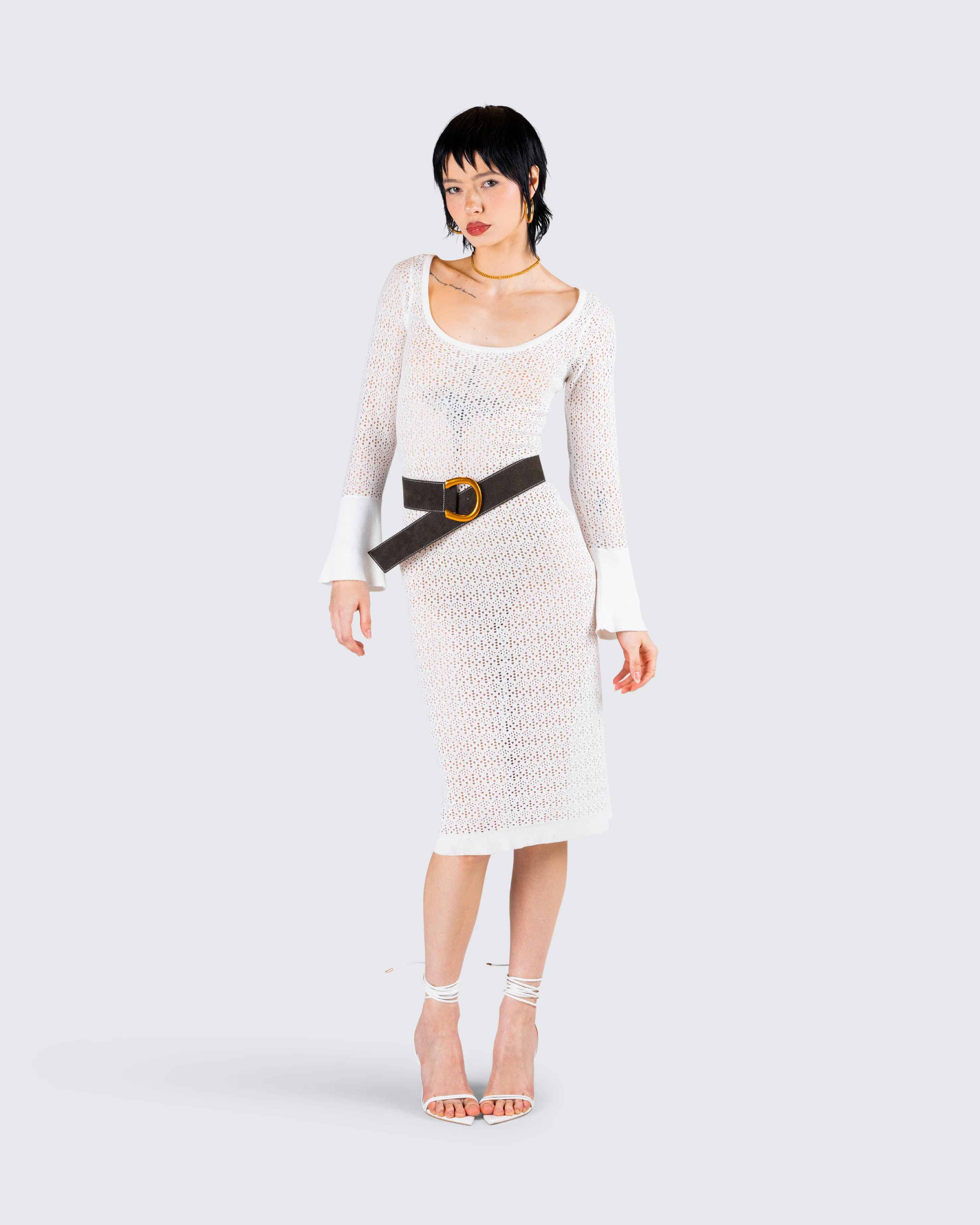 Letitia Ivory Sweater Midi Dress - Image 8