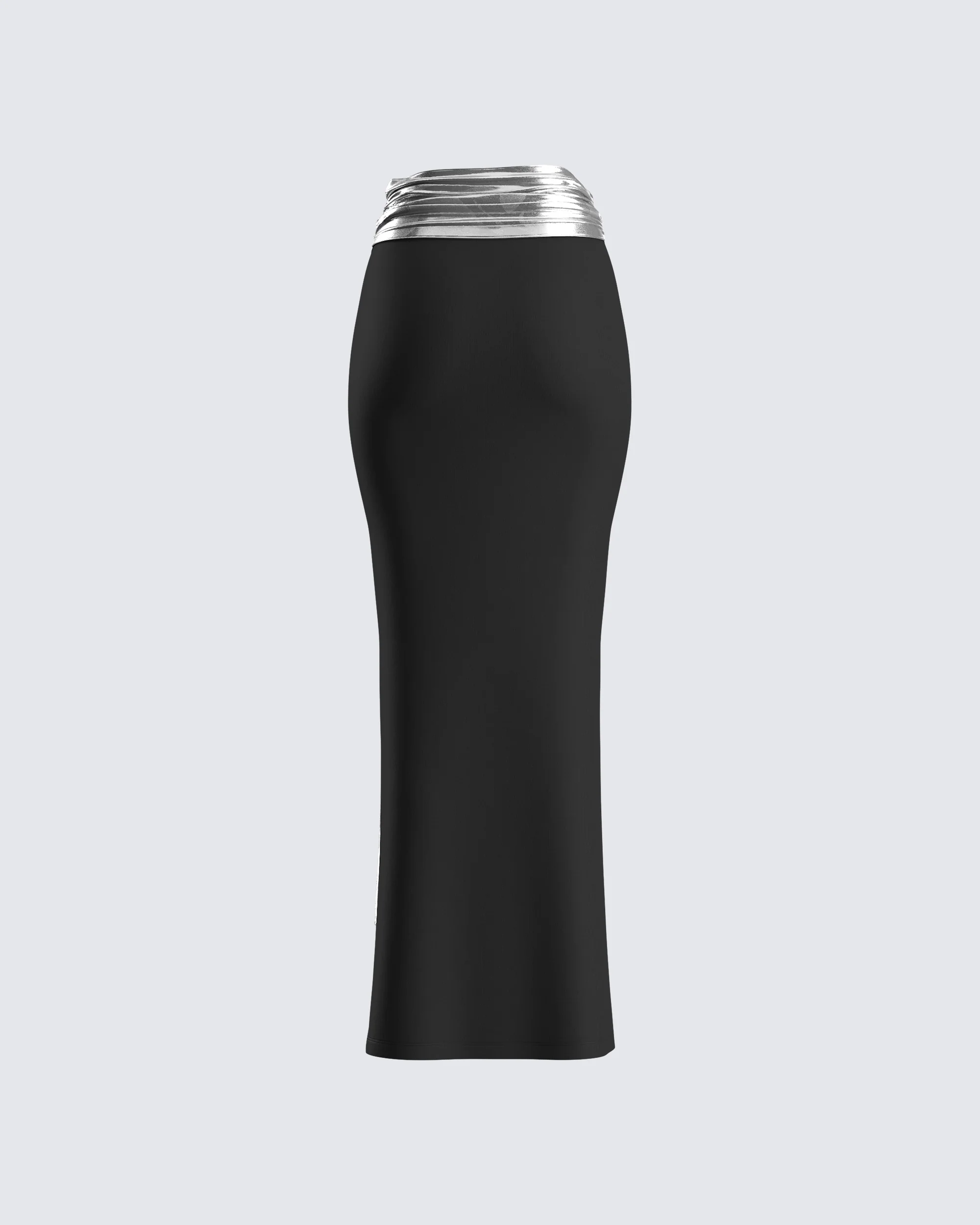 Leylany Black Draped Maxi Skirt - Image 3