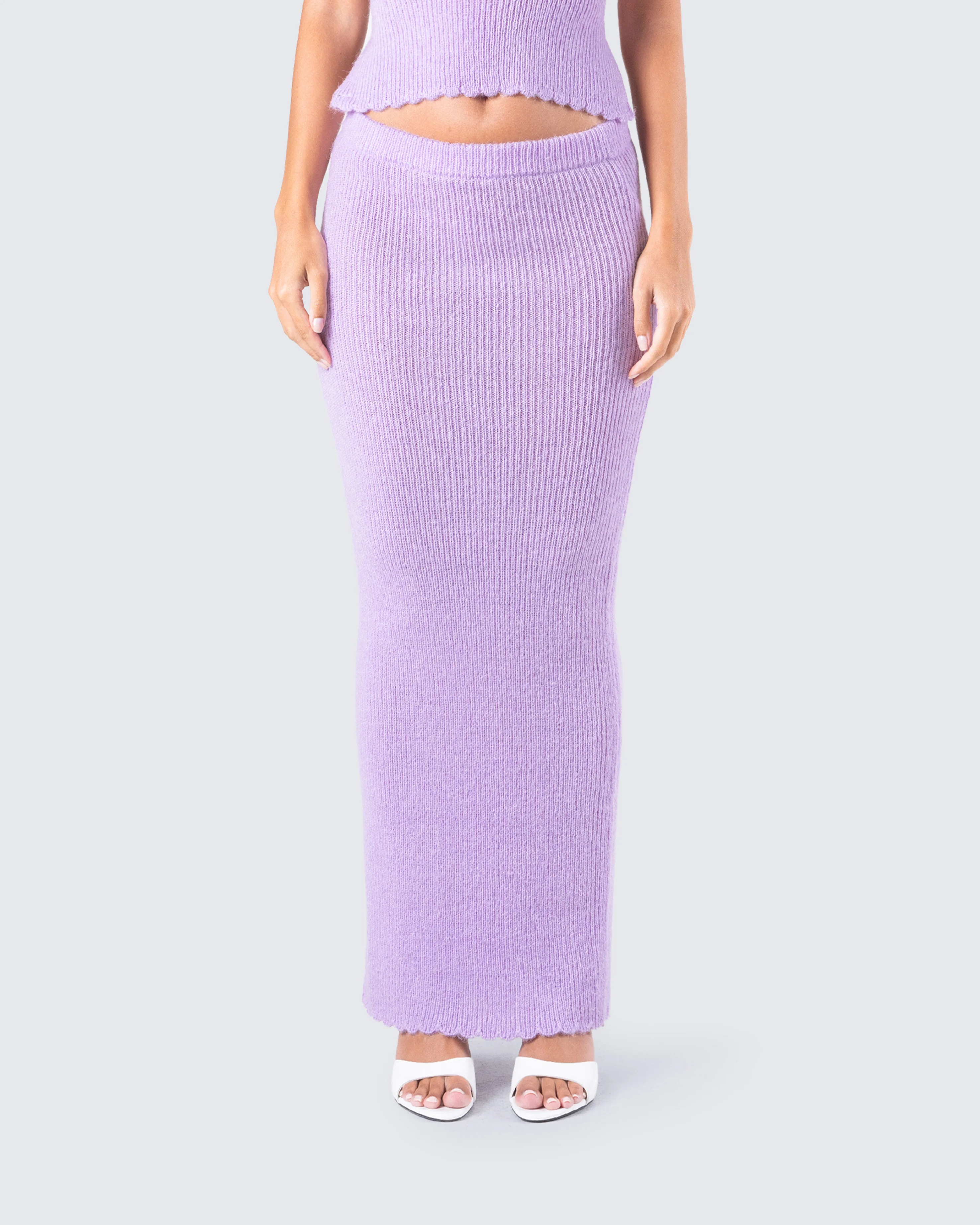 Liberty Lavender Knit Maxi Skirt - Image 4