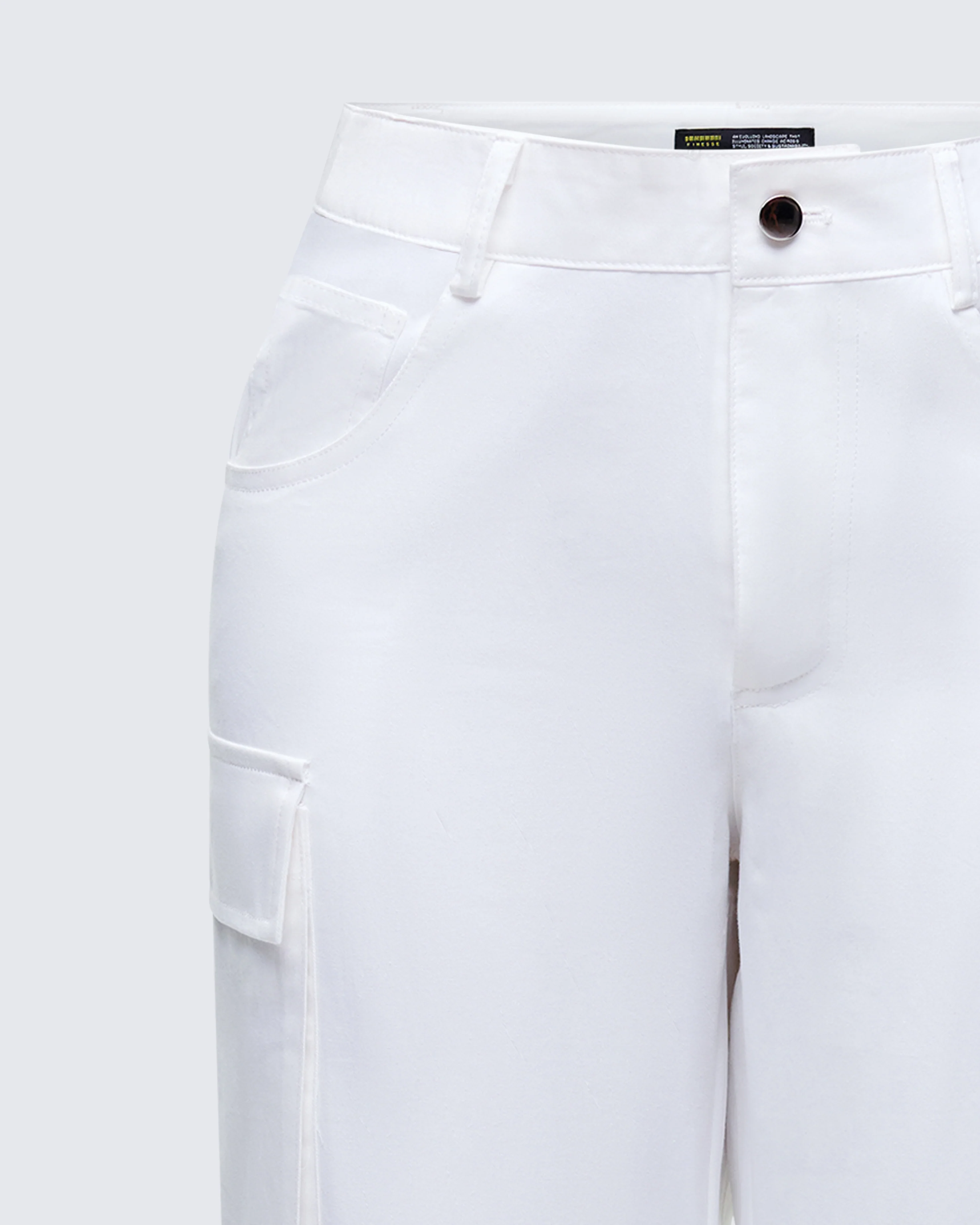 Chima White Cargo Twill Pant - Image 6