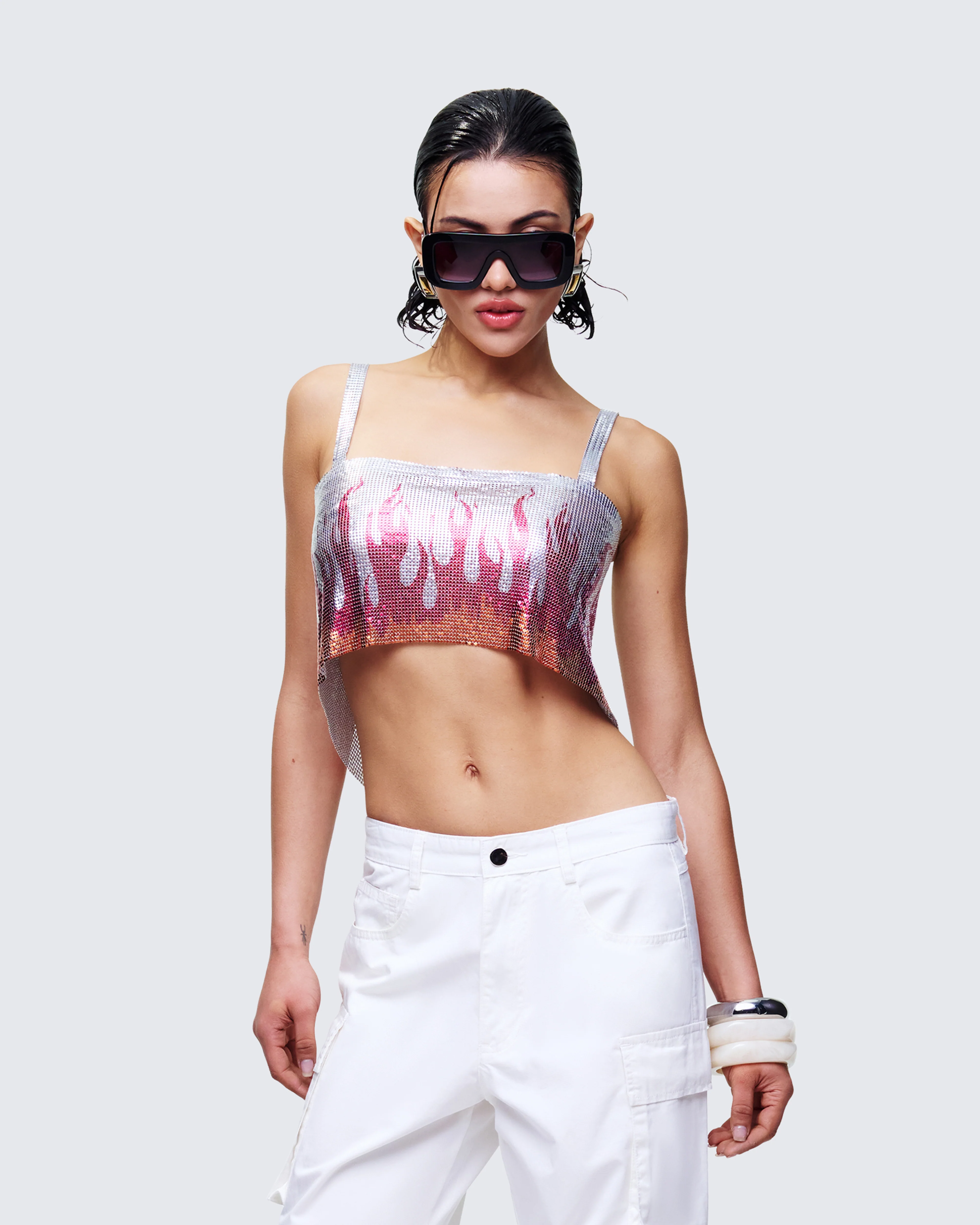 Lilia Multi Flame Chainmail Top - Image 3