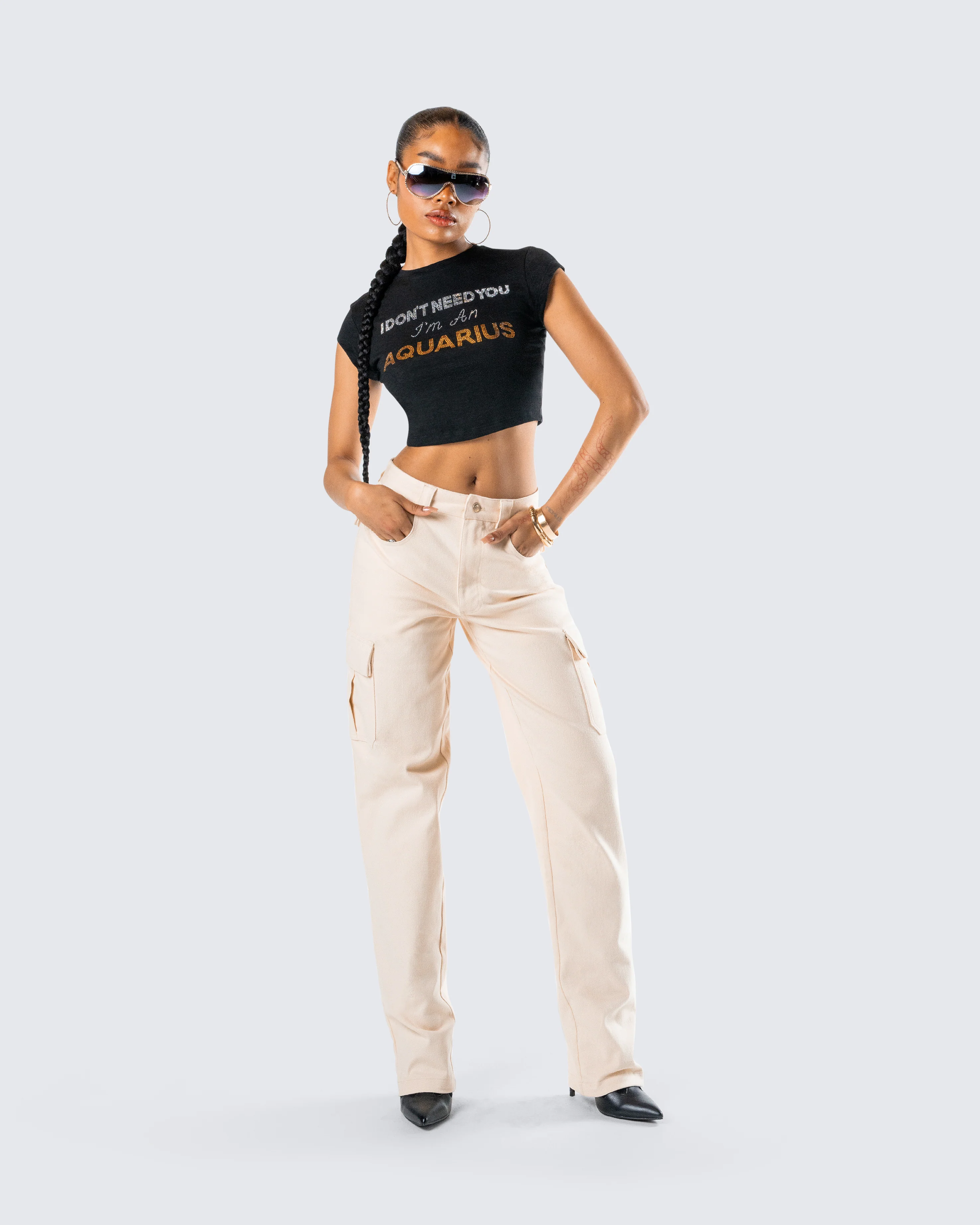 Liliana Beige Twill Cargo Pant - Image 9