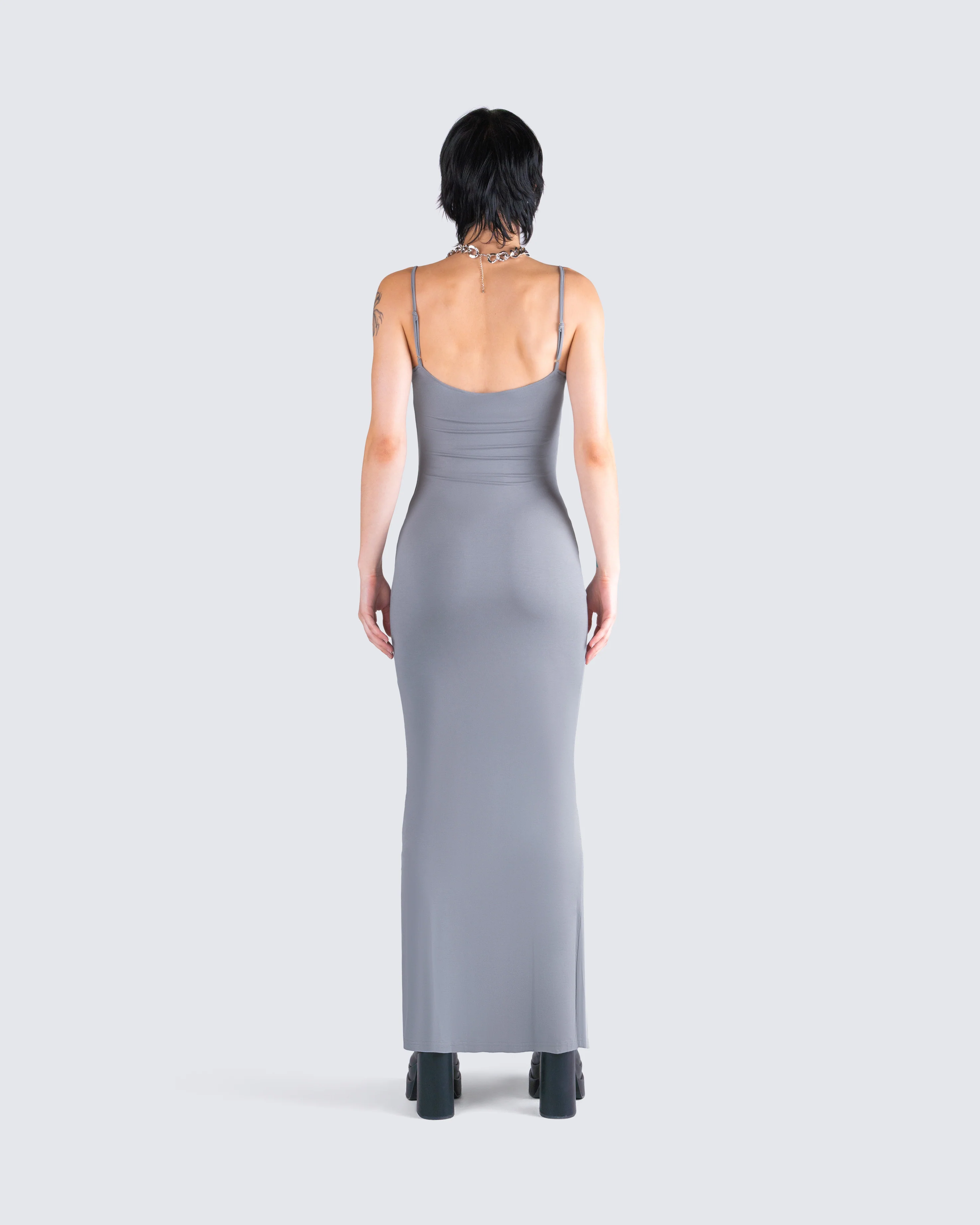 Lilibet Grey Maxi Dress - Image 7