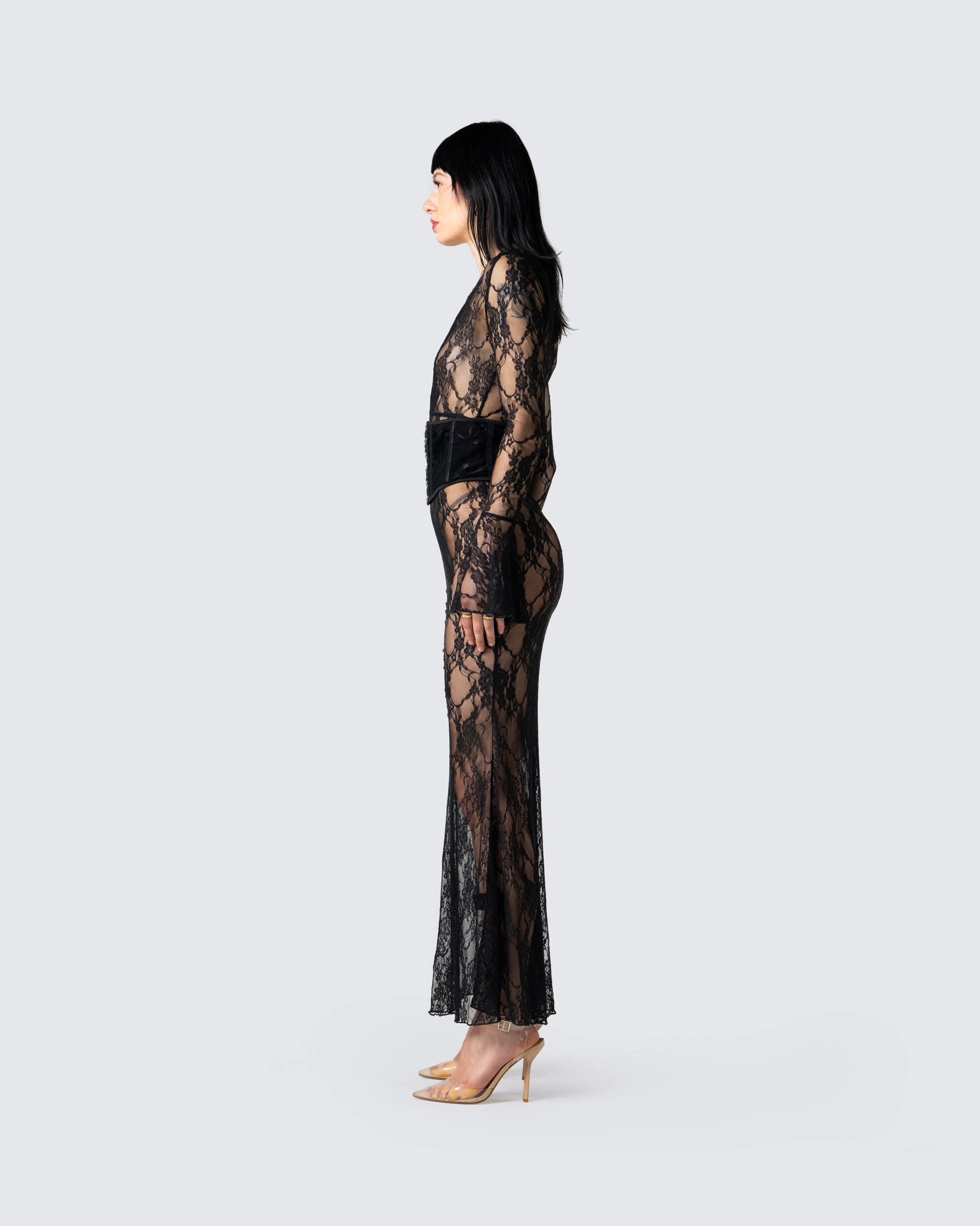 Lilith Black Lace Maxi Dress - Image 5
