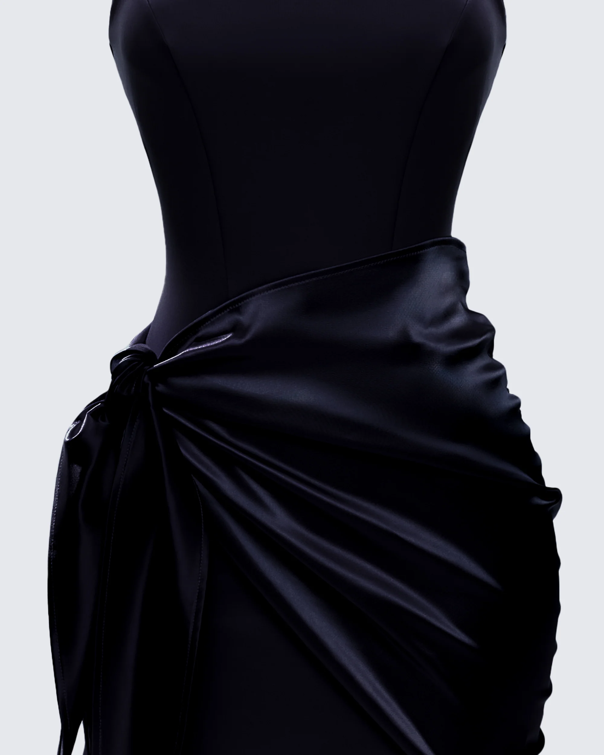 Lindsey Black Wrap Mini Dress - Image 6