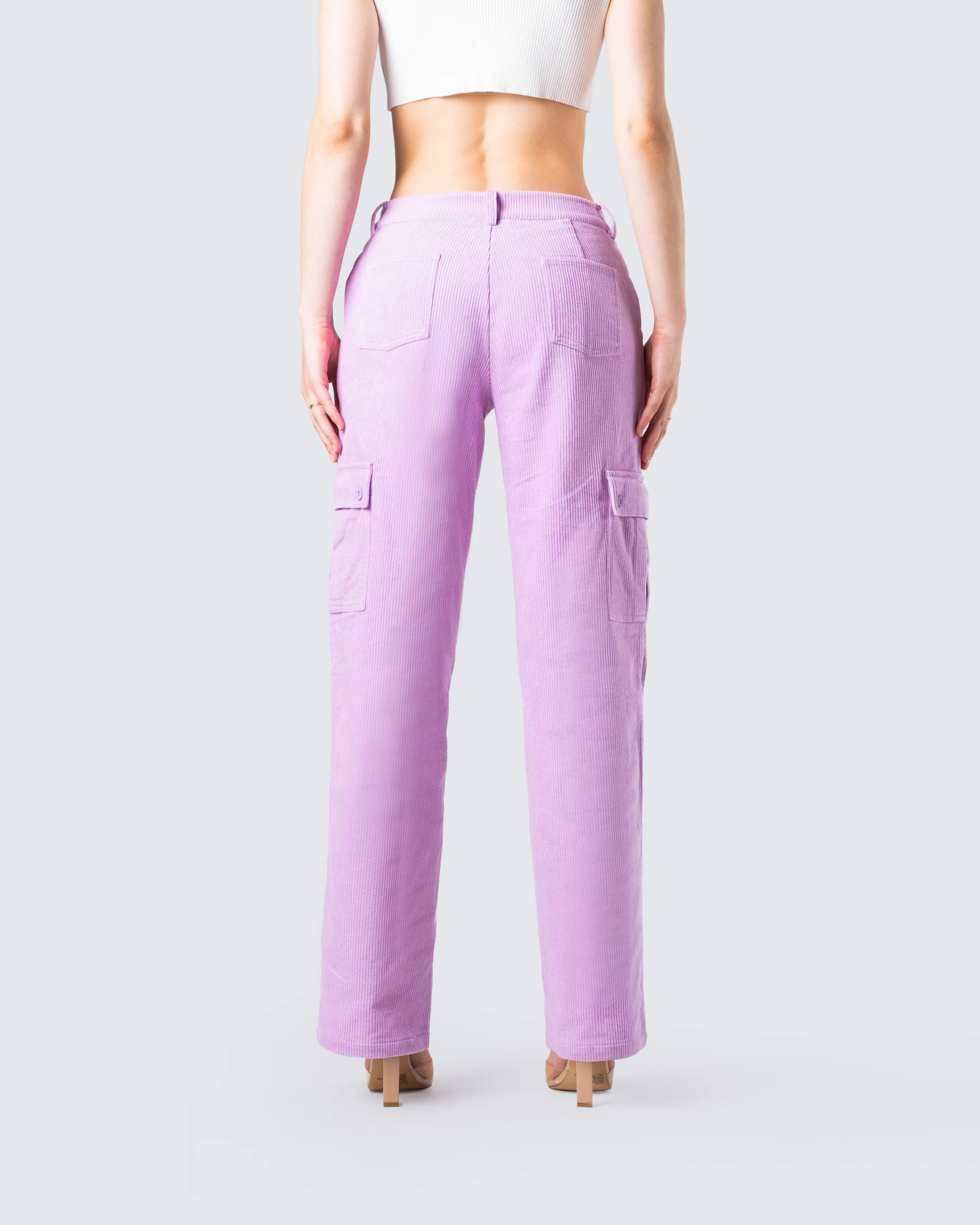 Lisa Lavender Corduroy Cargo Pant - Image 6