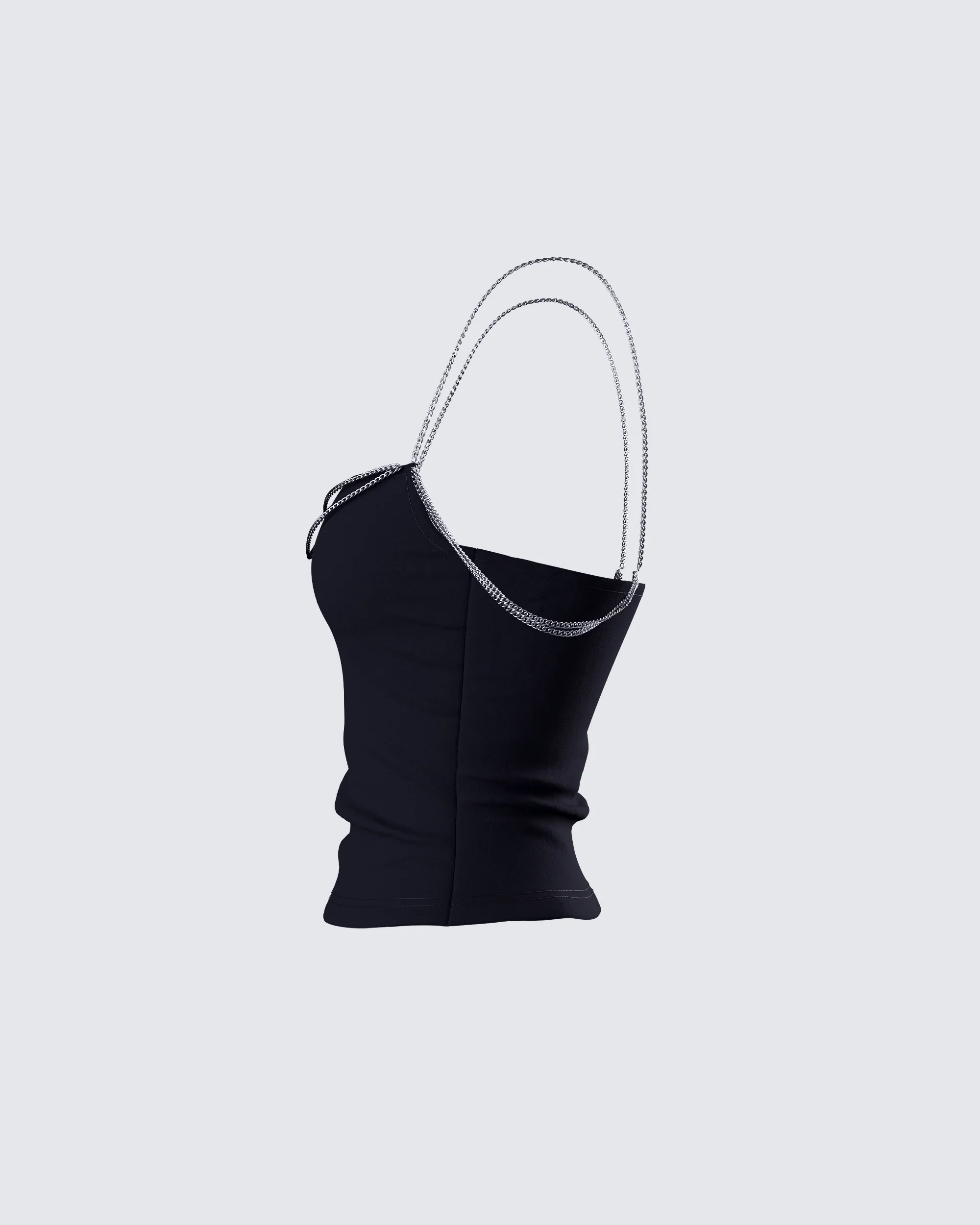 Livia Black Strappy Chain Top - Image 2