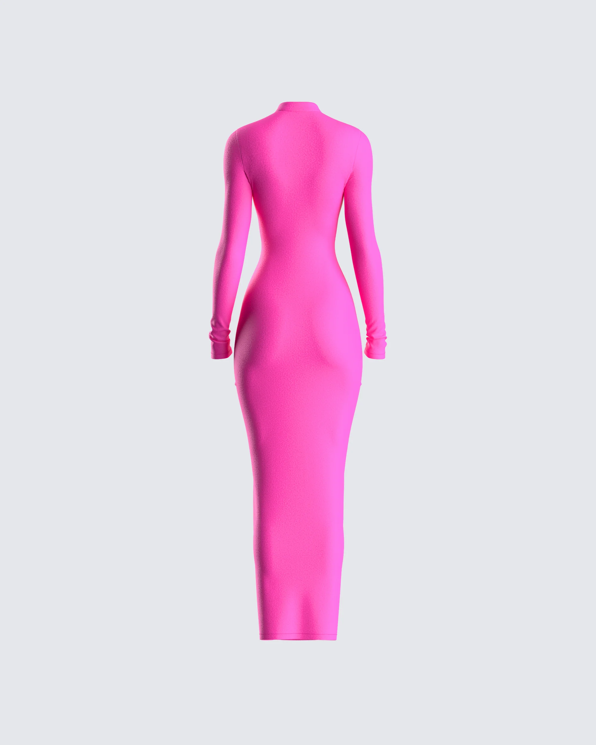 Lola Hot Pink Bodycon Maxi Dress - Image 3