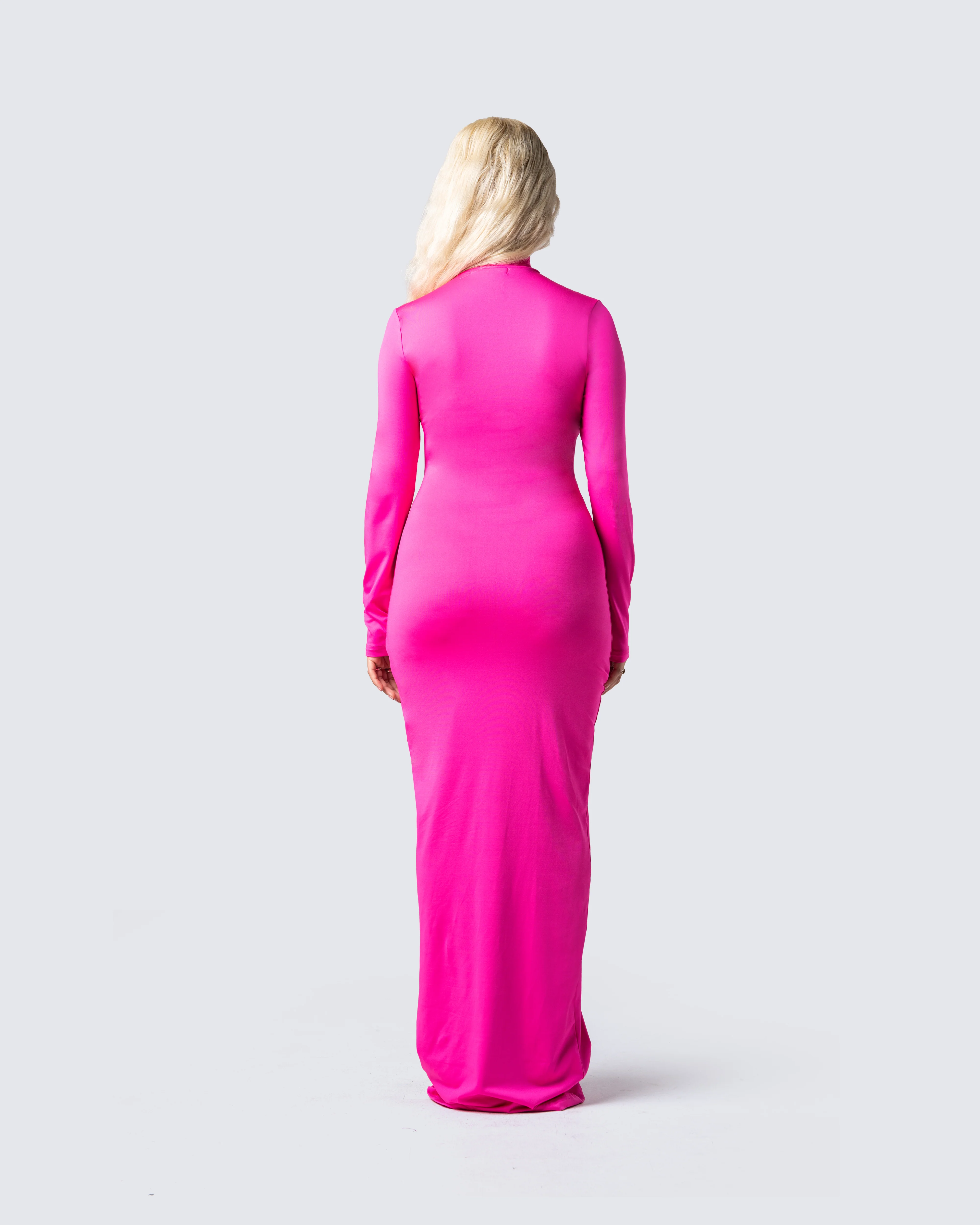 Lola Hot Pink Bodycon Maxi Dress - Image 6