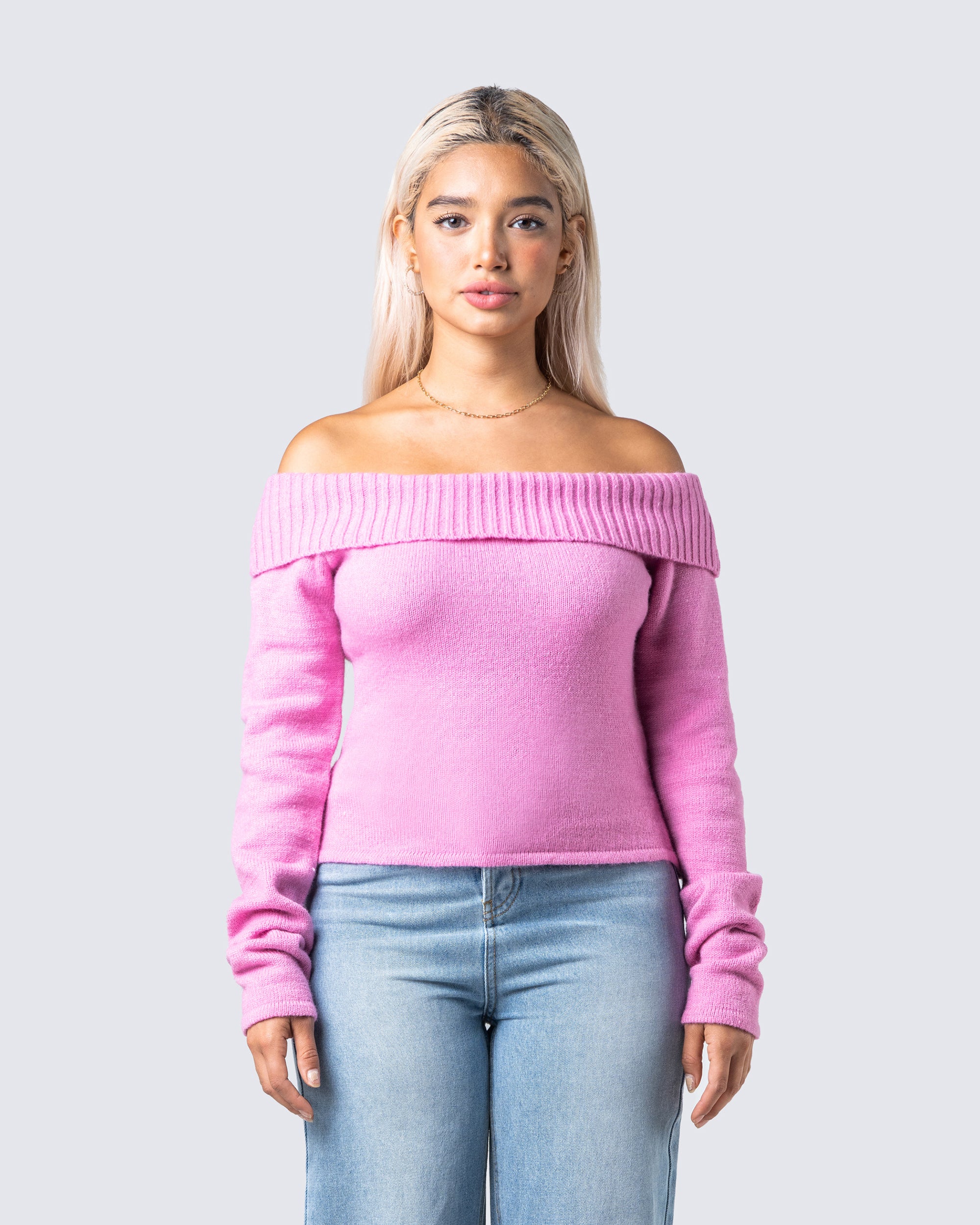 Lorraine Pink Sweater Knit Top - Image 4