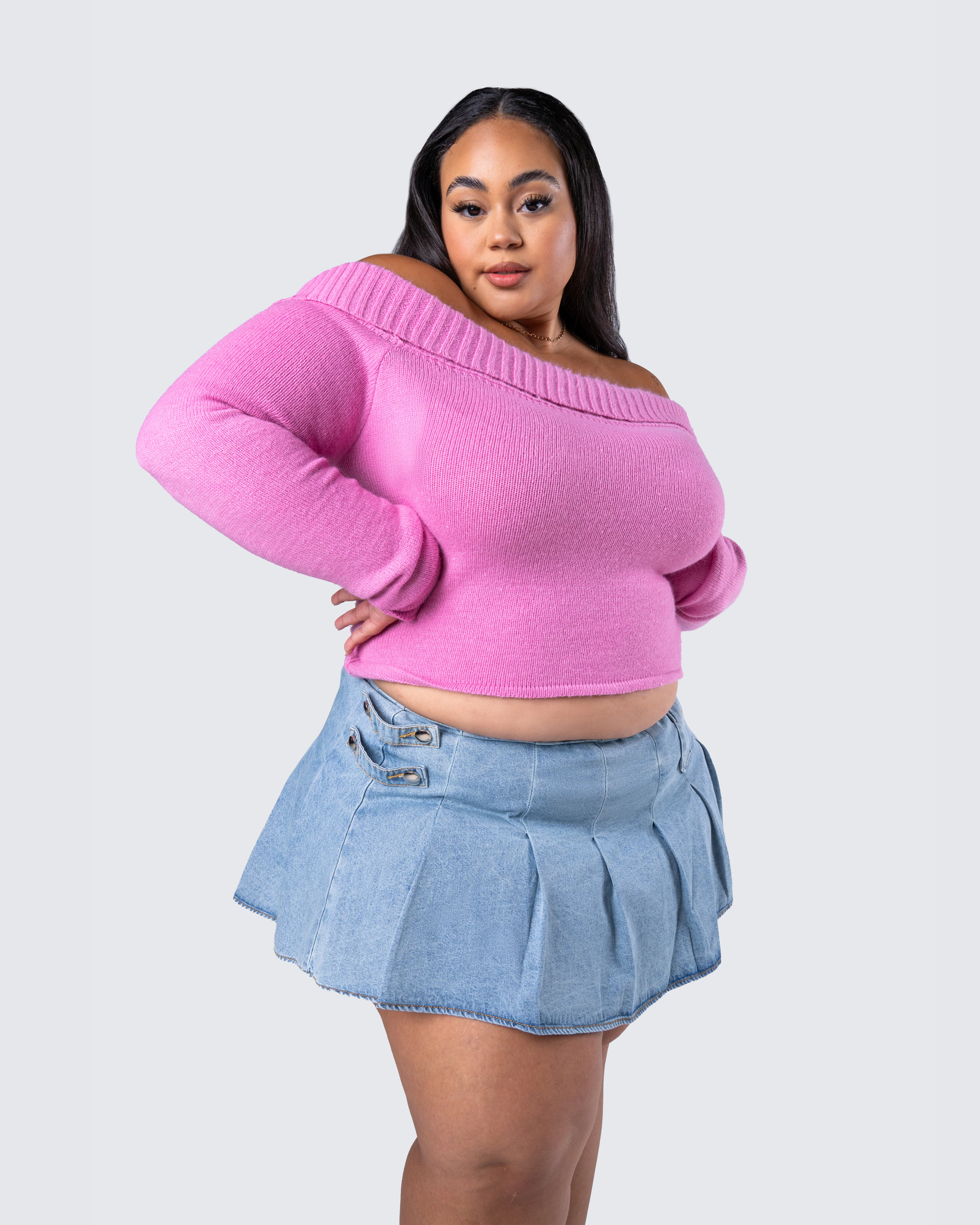 Lorraine Pink Sweater Knit Top - Image 8