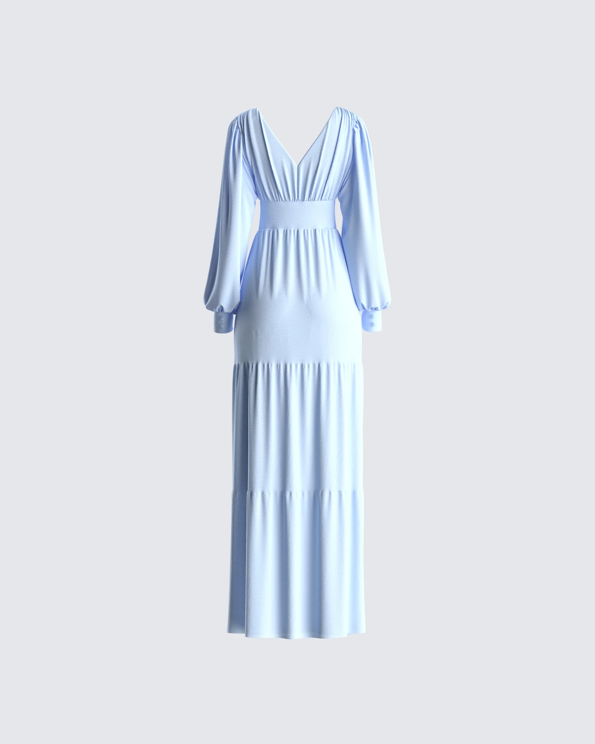 Louise Baby Blue Tiered Maxi Dress - Image 3
