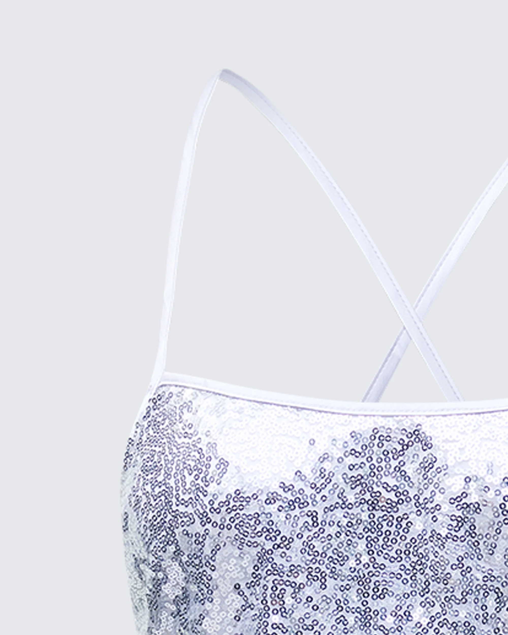 Lua Silver Sequin Cami Mini Dress - Image 6