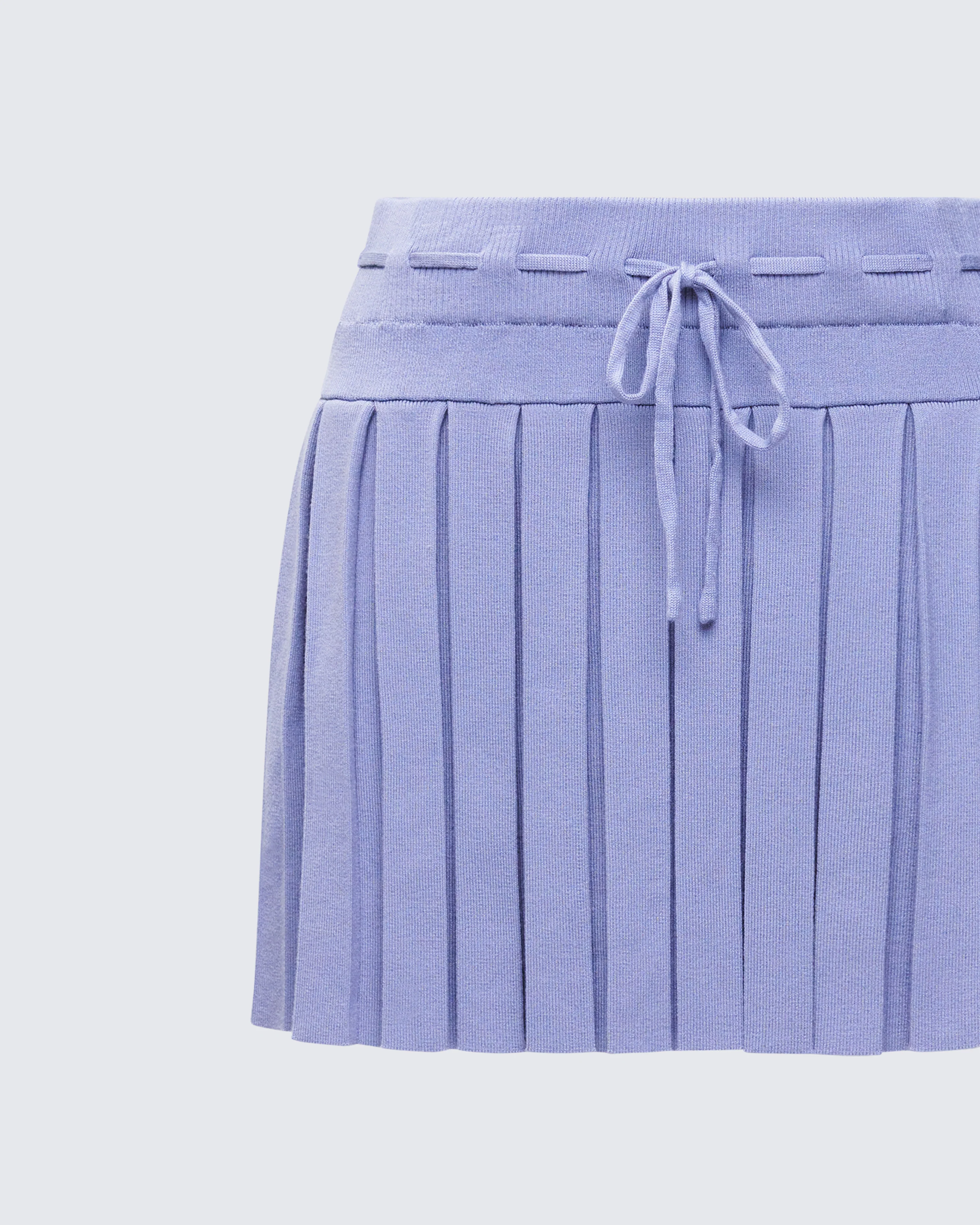 Lucien Blue Ribbon Path Knitted Pleated Skirt - Image 6