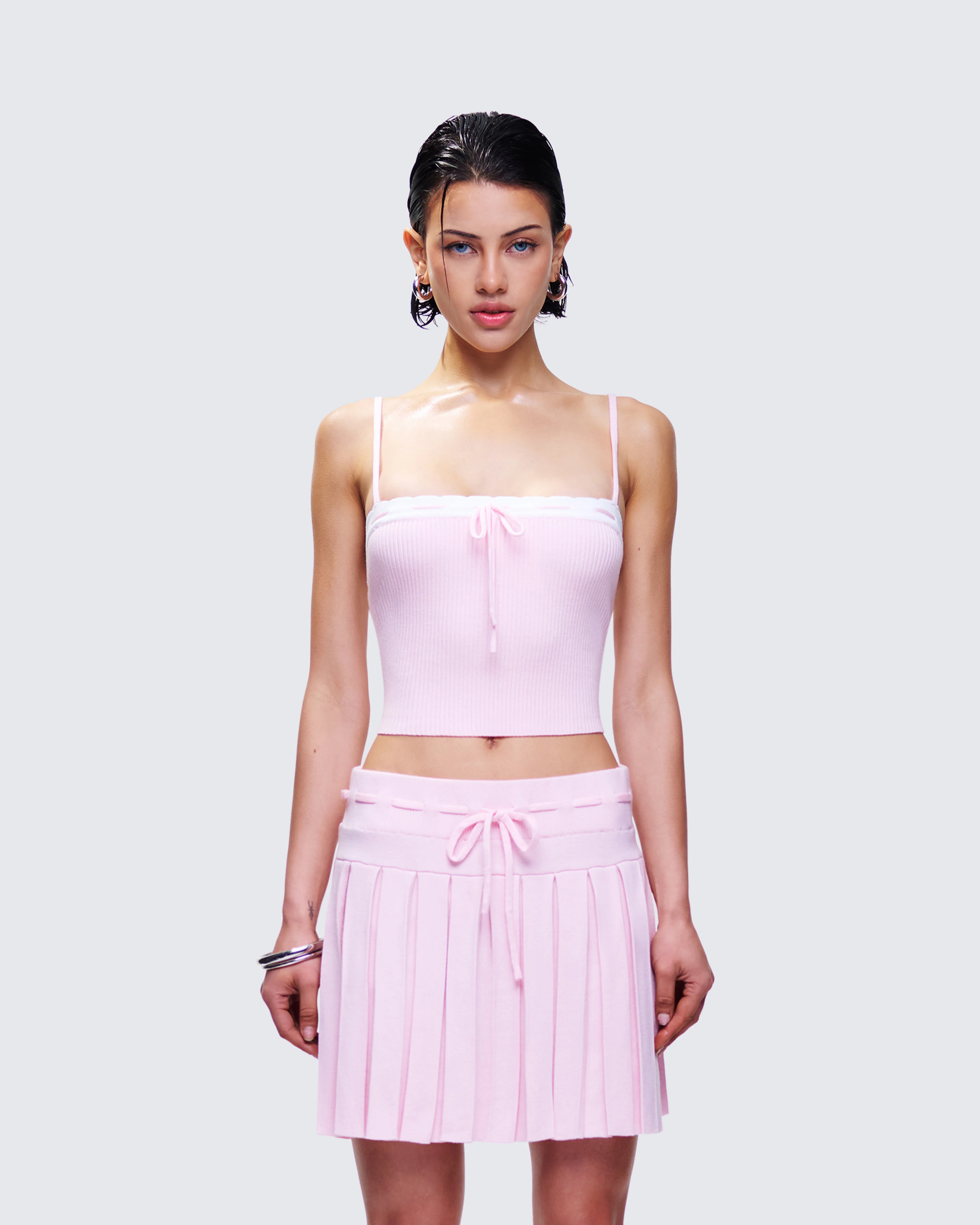 Lucien Pink Ribbon Path Knitted Top - Image 2