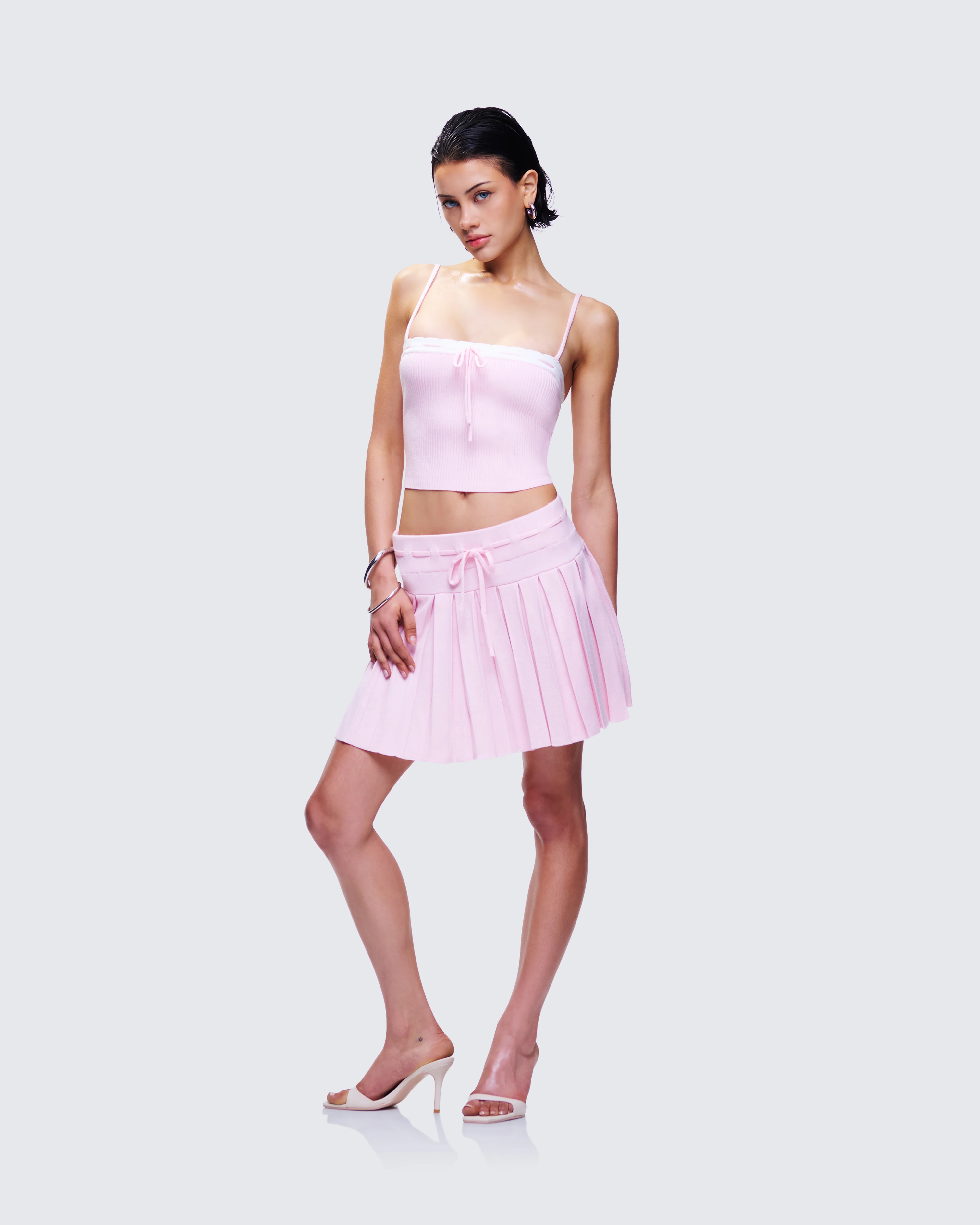 Lucien Pink Ribbon Path Knitted Top - Image 5
