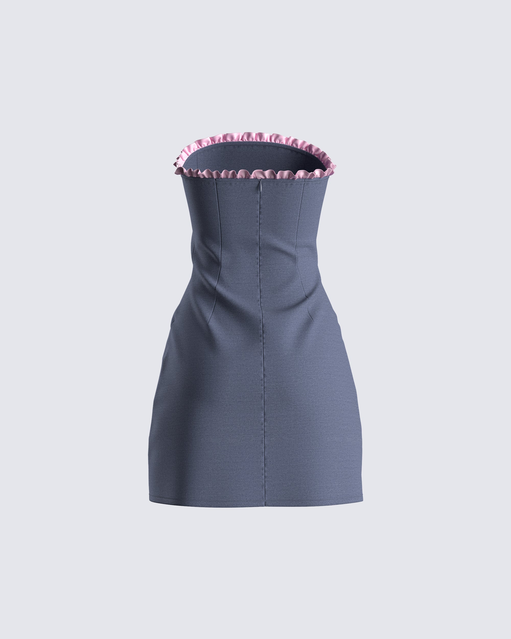Lukas Grey Strapless Mini Dress - Image 3