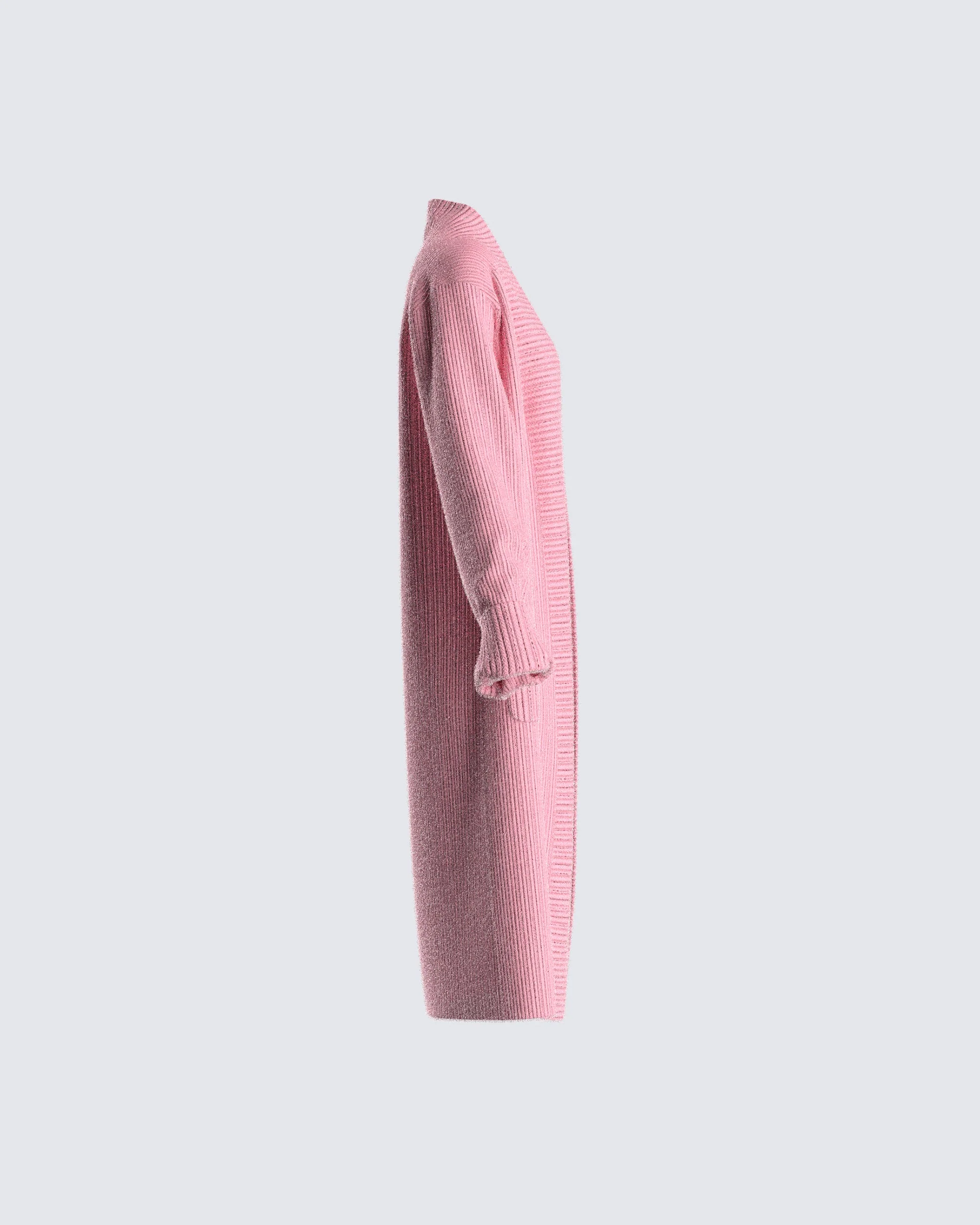 Lumi Pink Knit Cardigan - Image 2