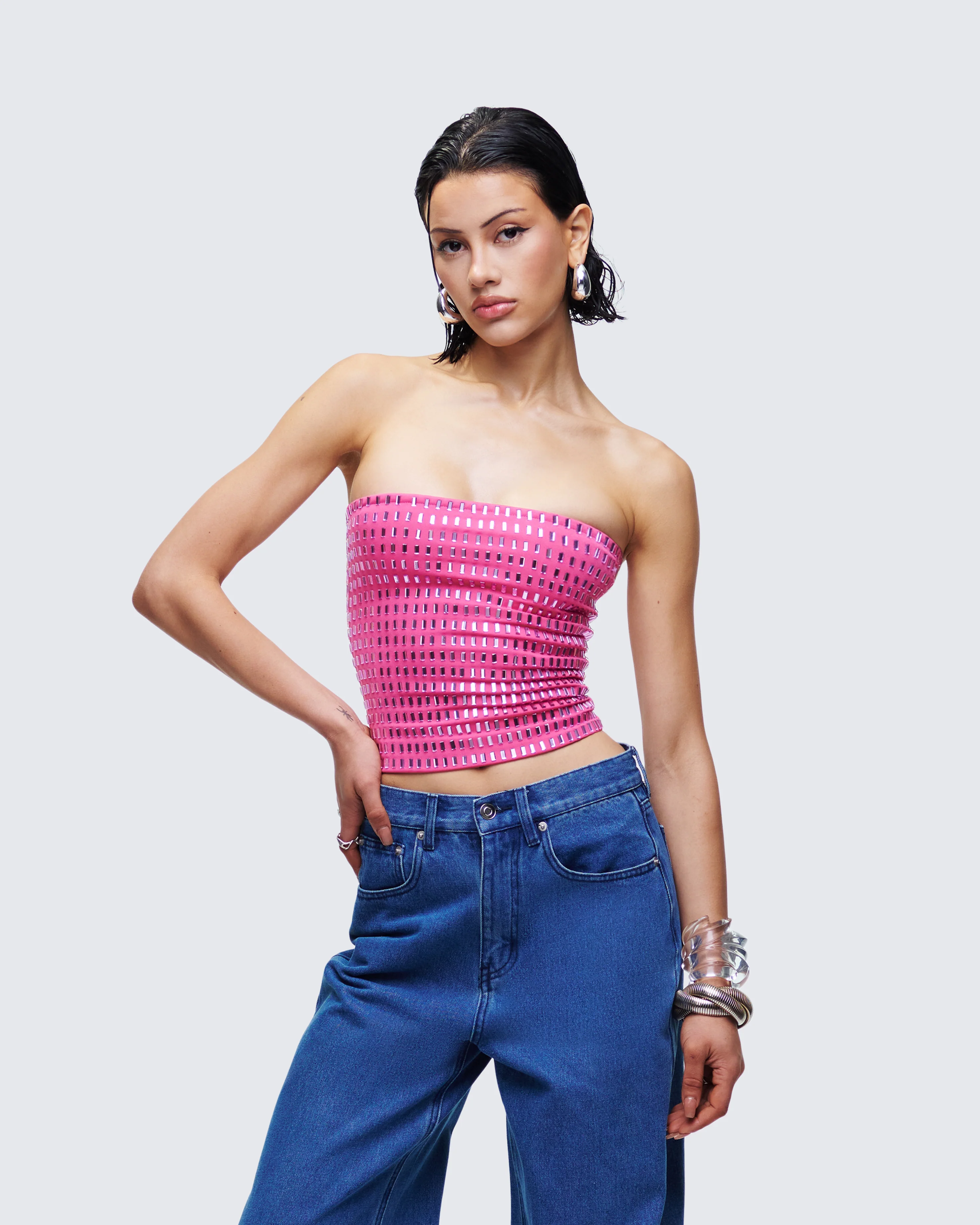 Luminosa Pink Hotfix Tube Top - Image 3