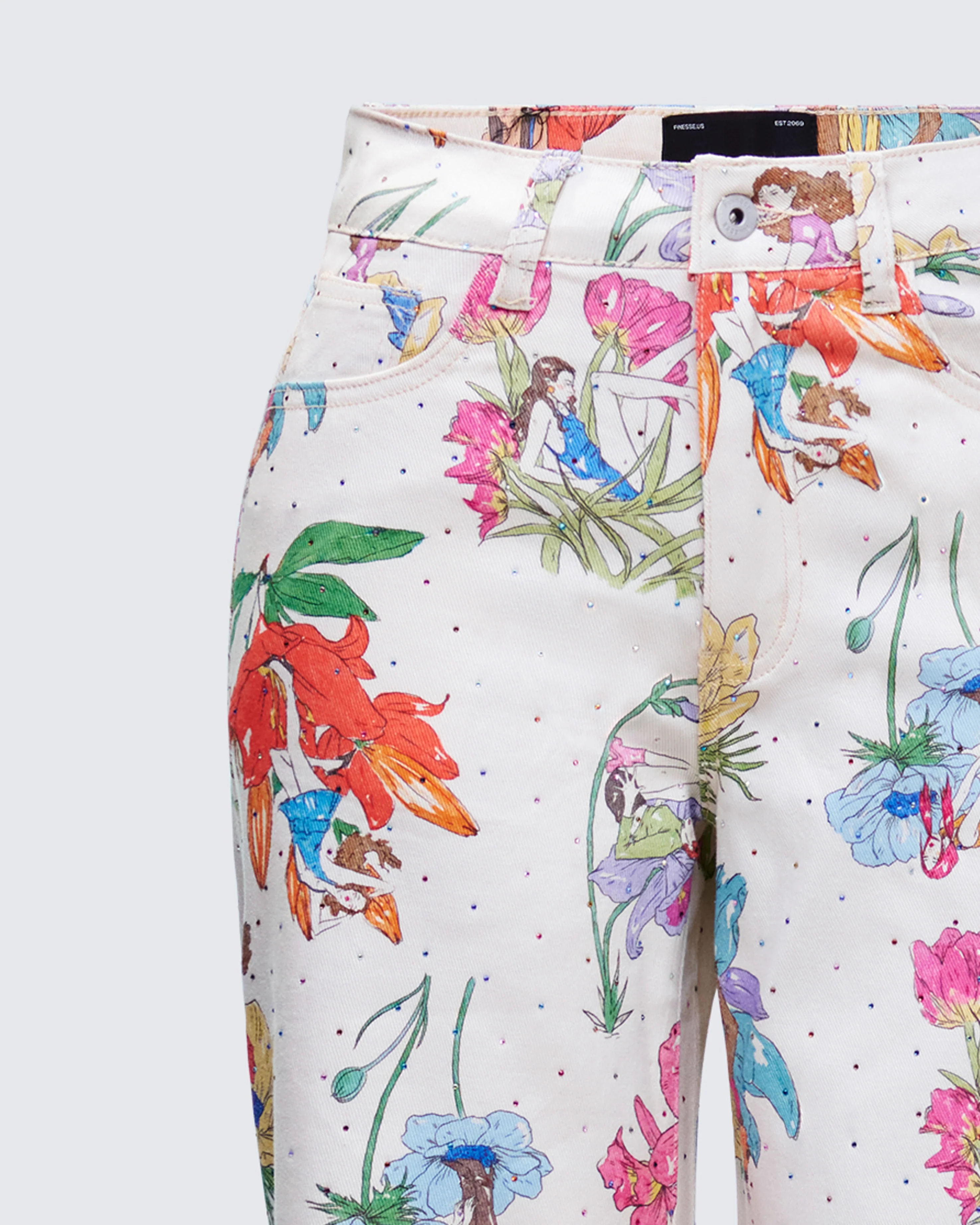 Lunara Ivory Embellished Twill Pant - Image 6