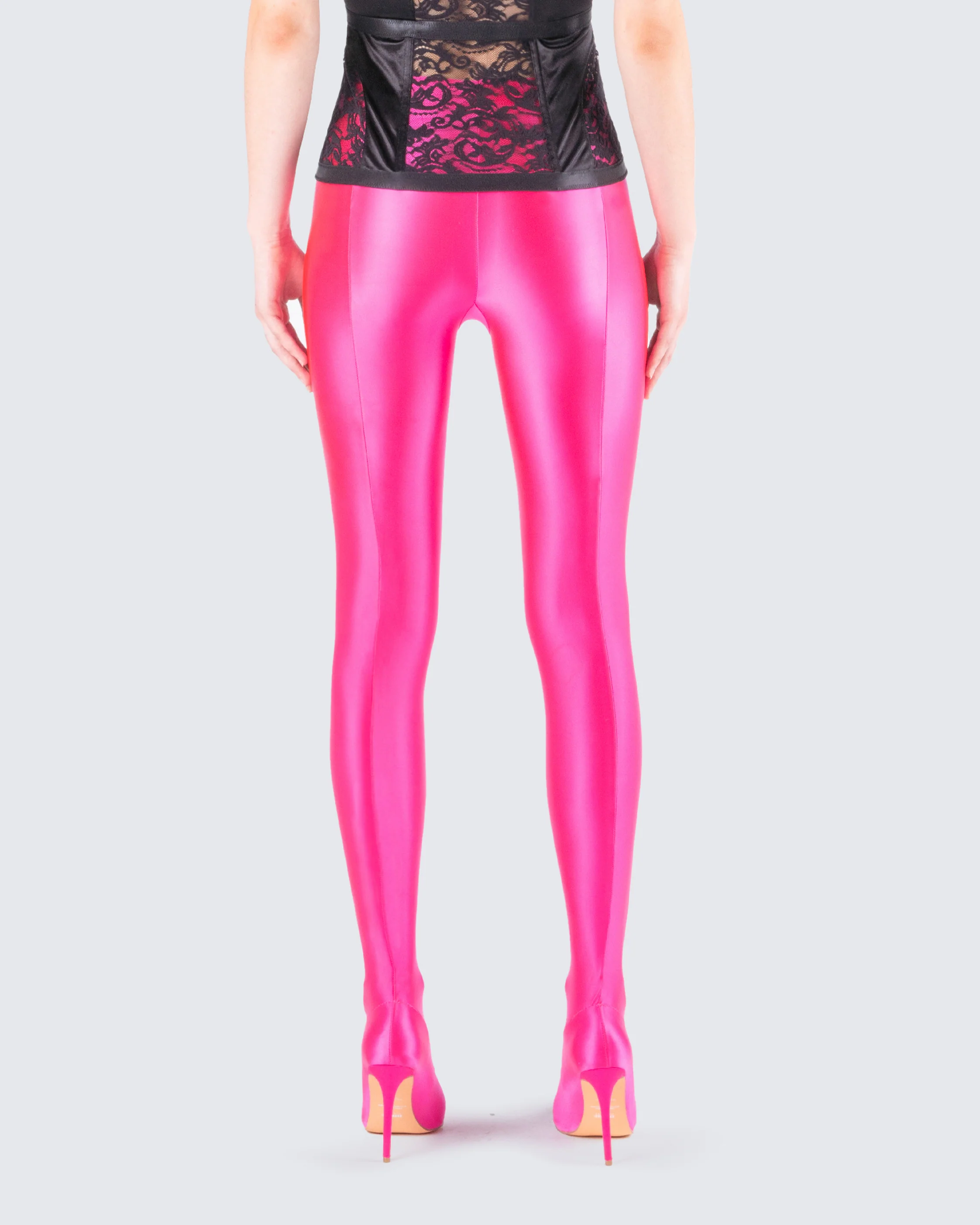 Lux Pink High Heel Leggings - Image 7
