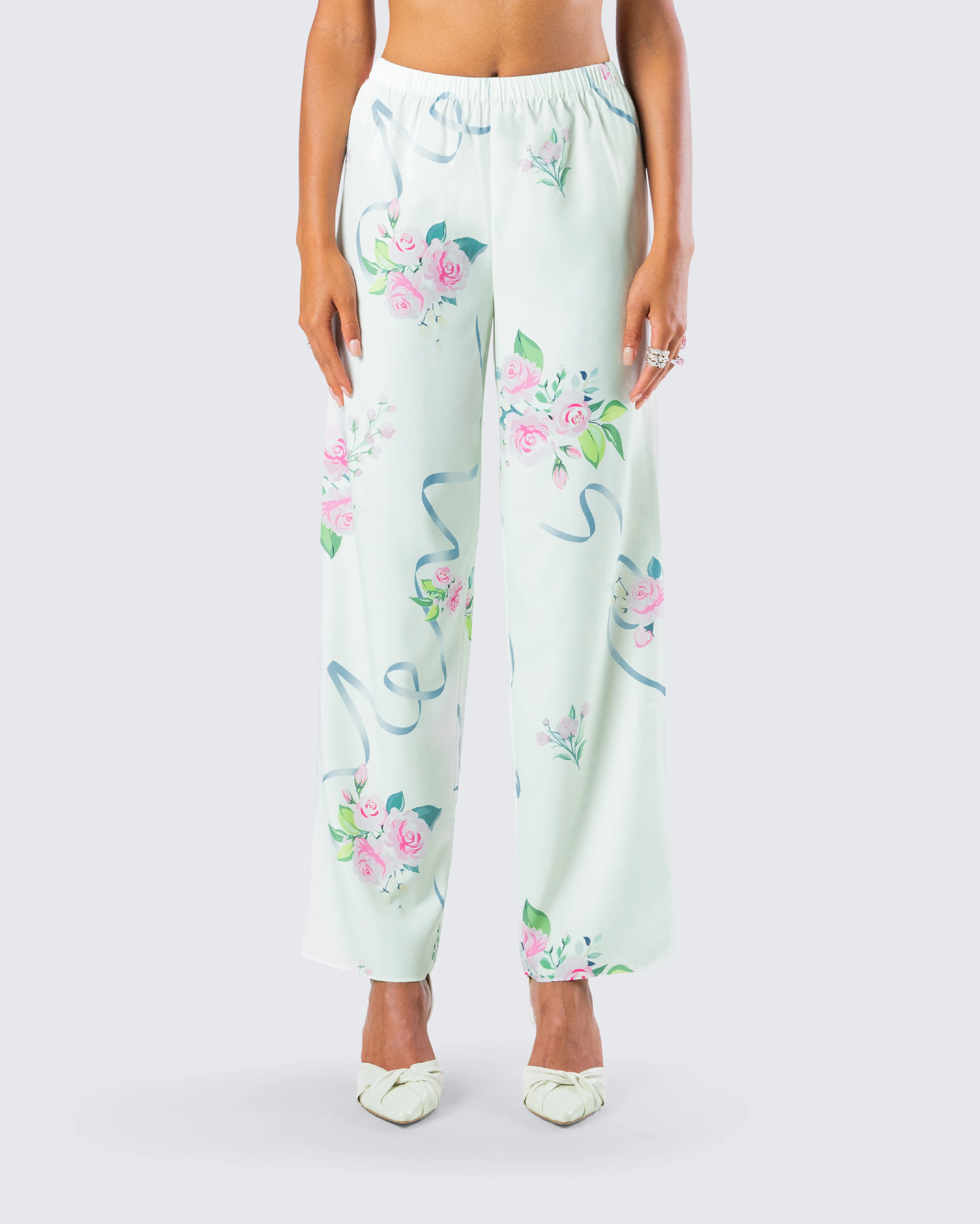 Luz Floral Print Wide Leg Pant - Image 4