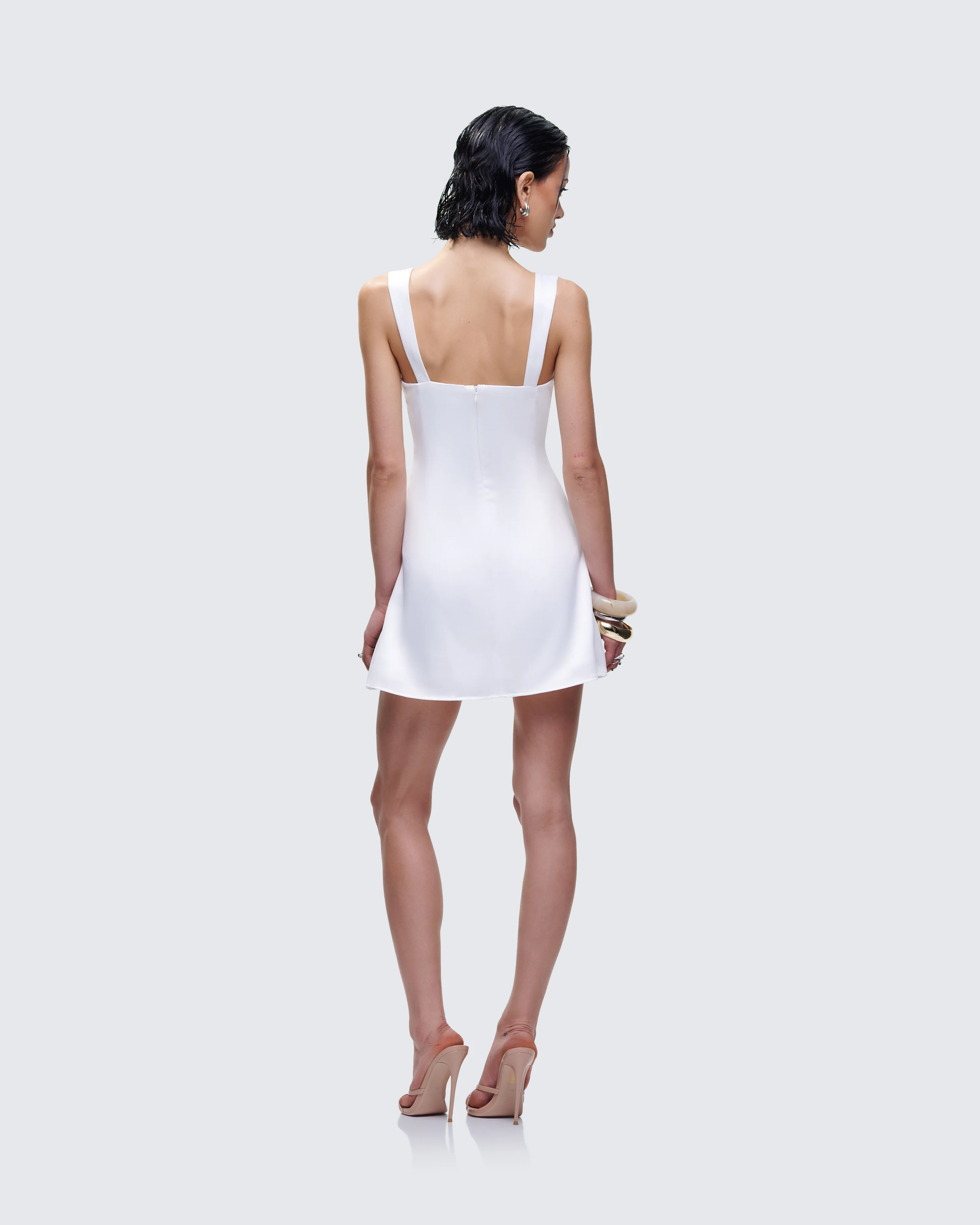 Mabel White Mini Dress - Image 5