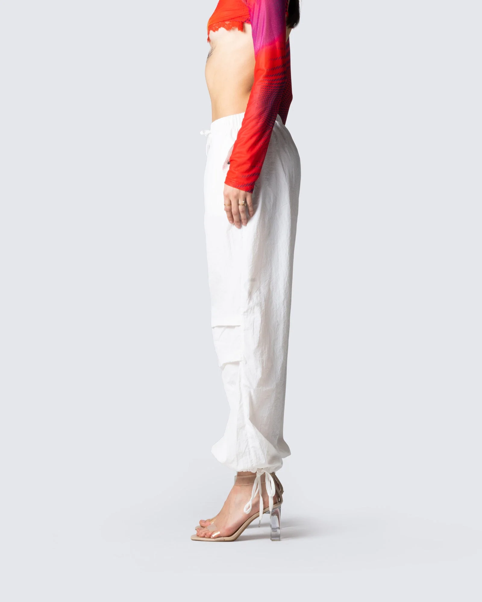 Maddox White Parachute Pant - Image 5