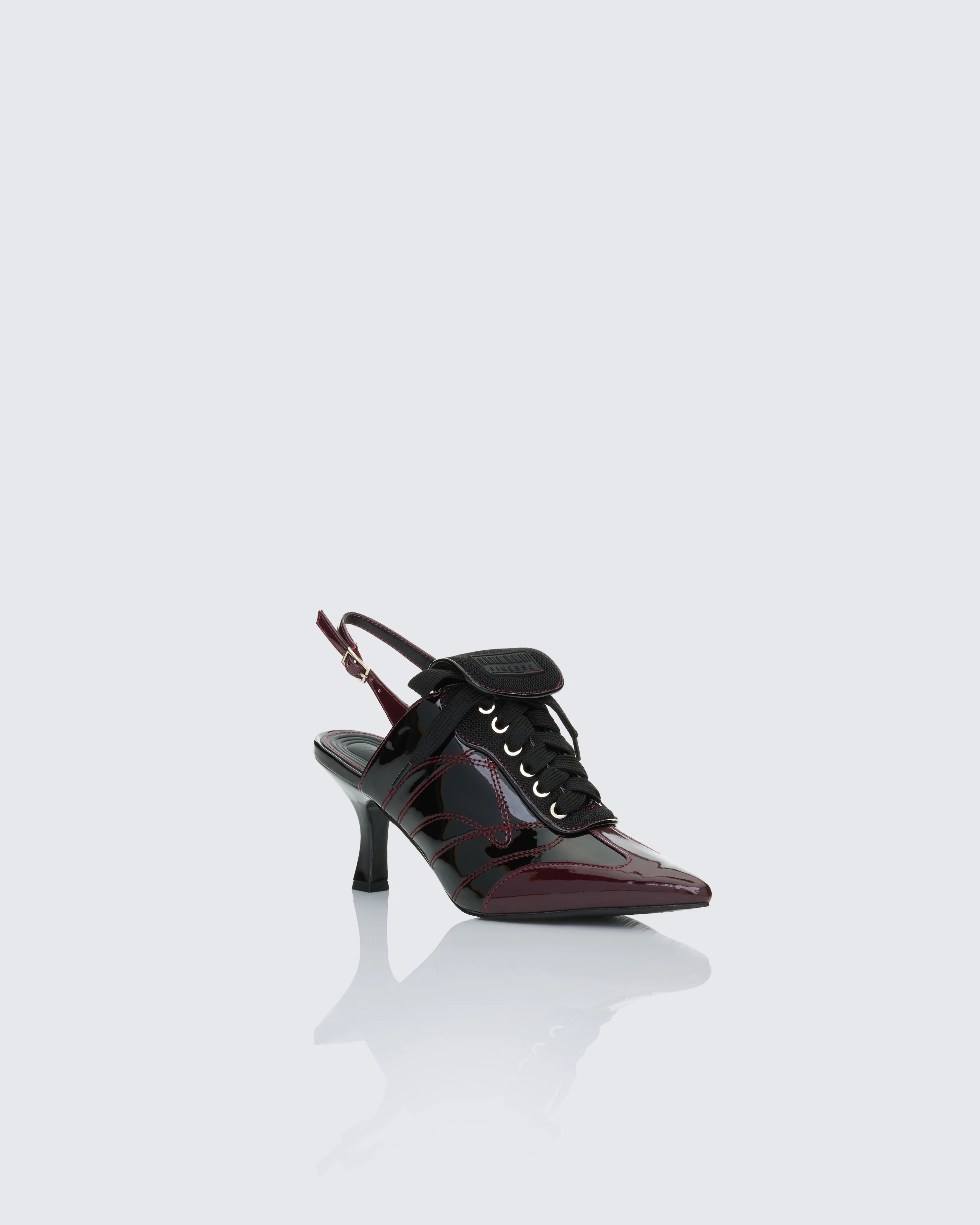 Madisyn Black Heeled Sneaker Mule - Image 2