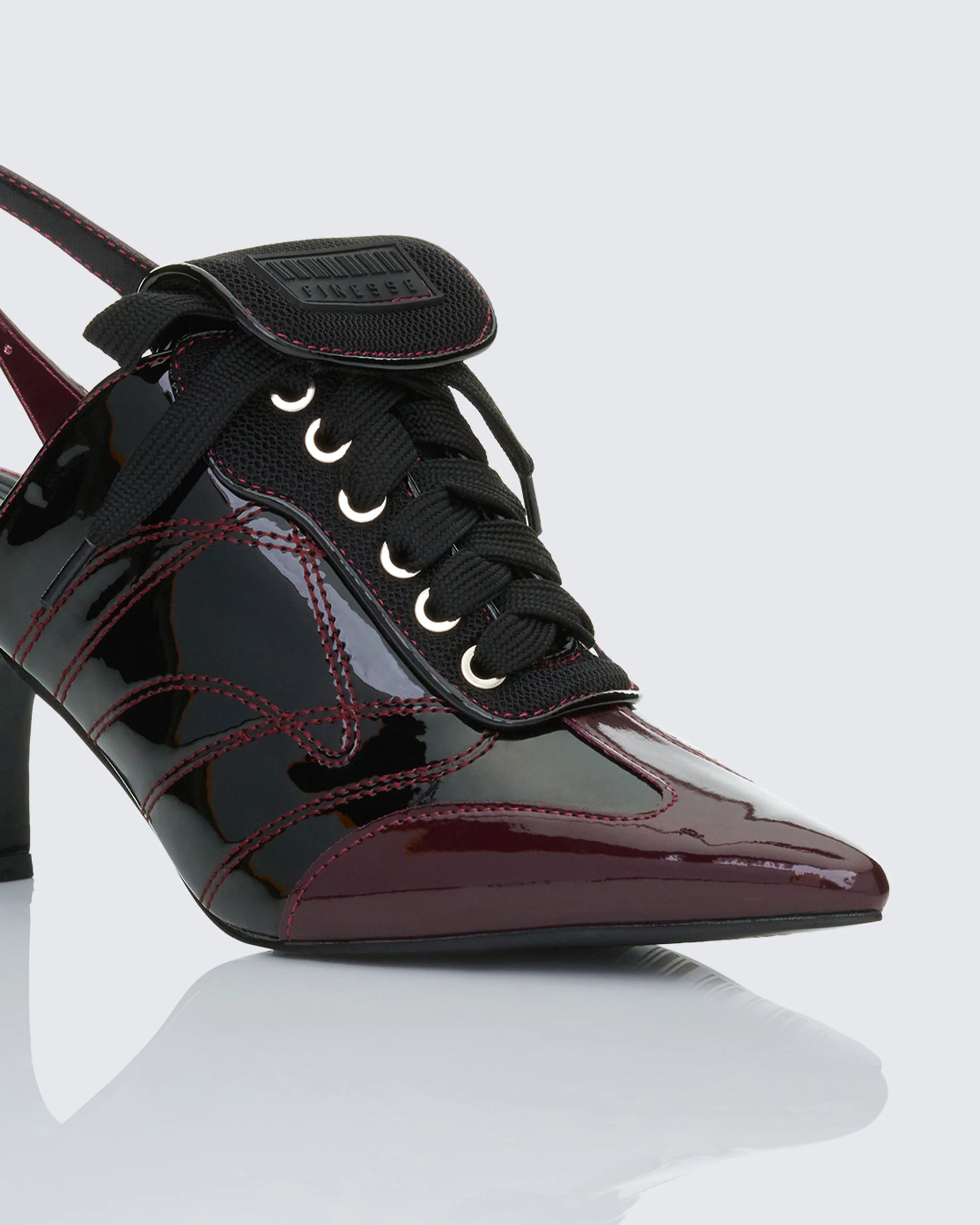 Madisyn Black Heeled Sneaker Mule - Image 4